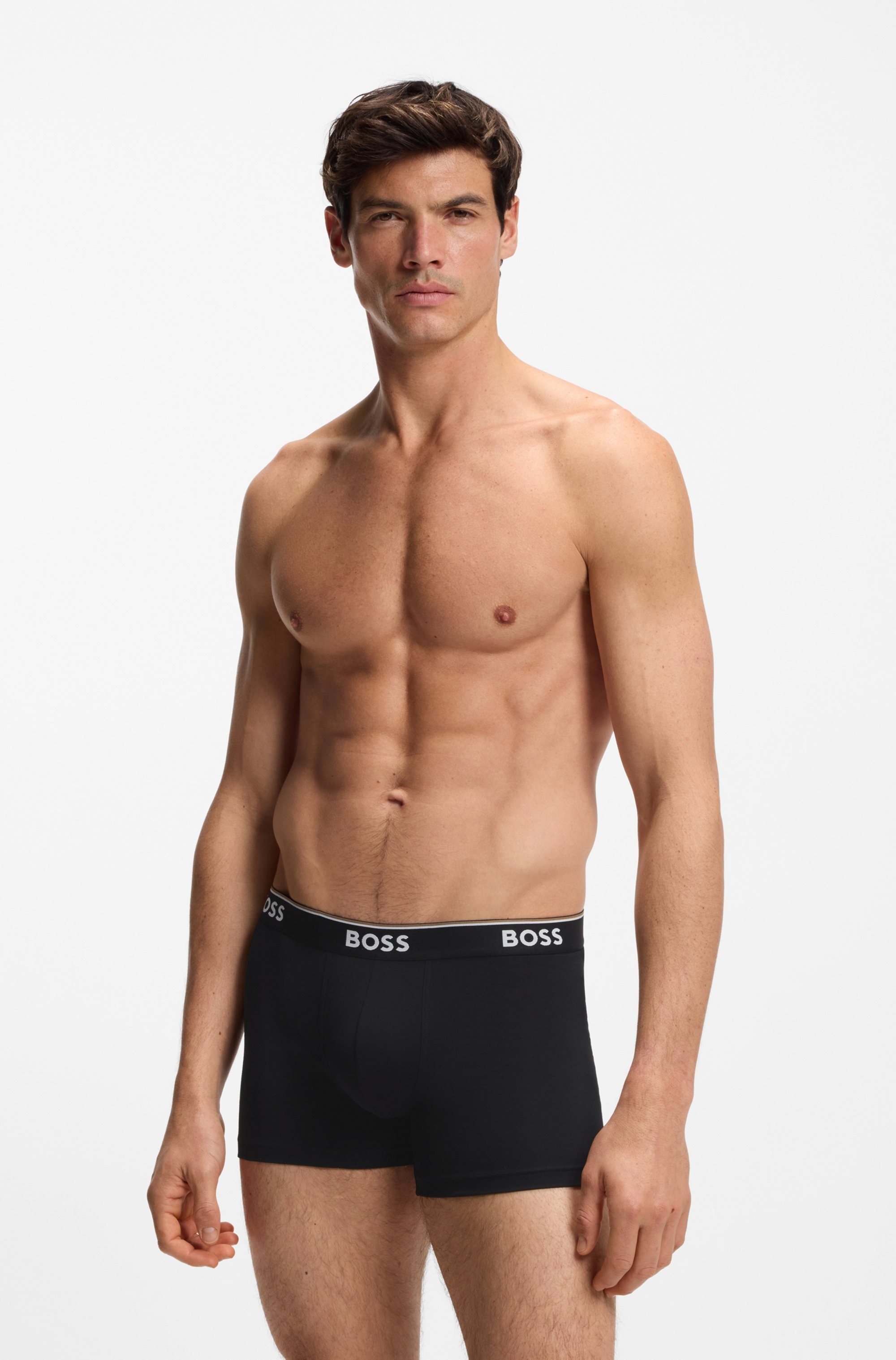 BOSS Langer Boxer »Brief 3 PACK«, mit farblich passendem Webbund