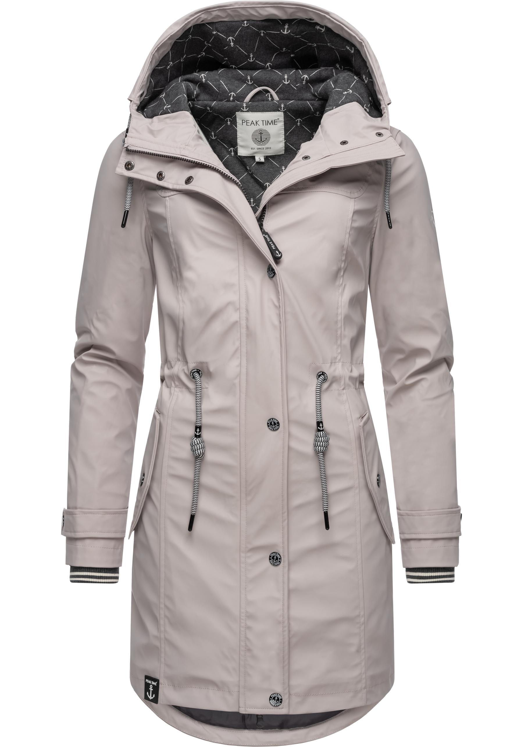 PEAK TIME Regenjacke "L60042", mit Kapuze, stylisch taillierter Regenmantel günstig online kaufen