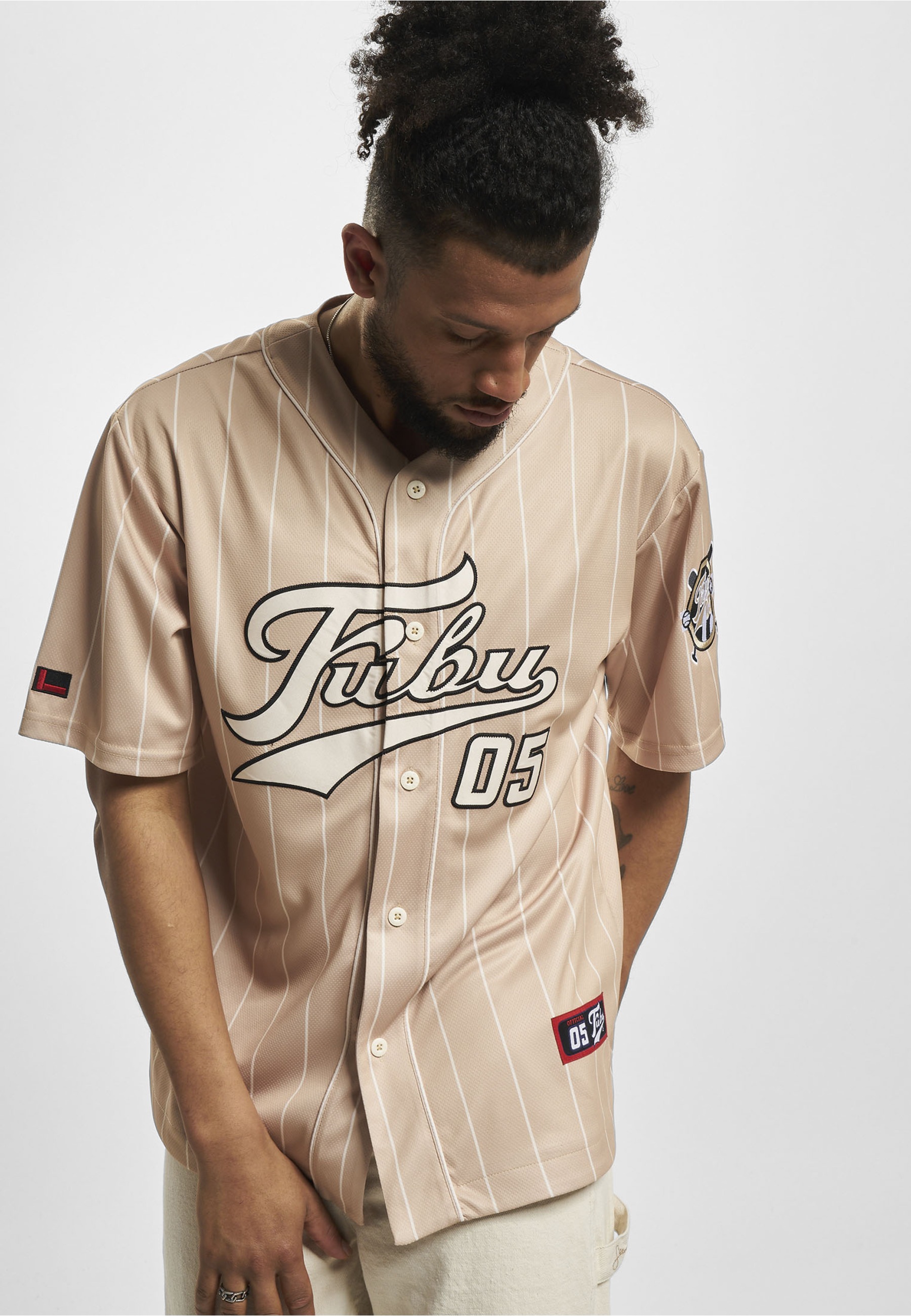 Fubu Kurzarmshirt "Fubu Herren FM232-003-2 FUBU Varsity Pinstripe Baseball günstig online kaufen