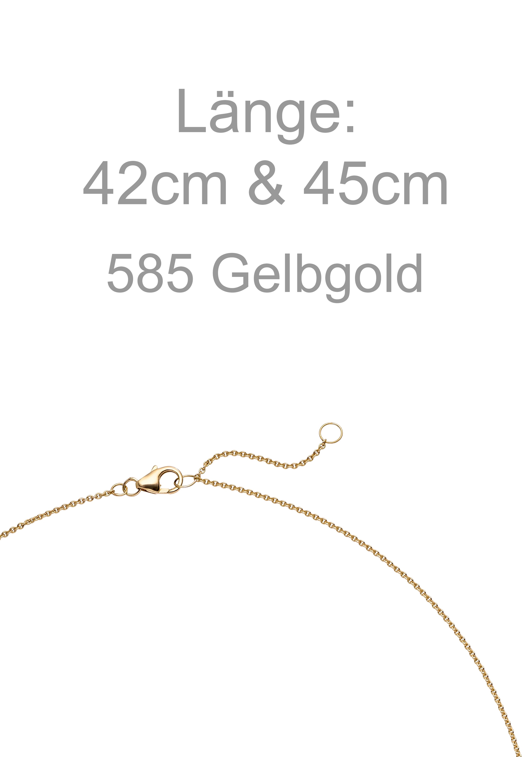 JOBO Kette mit Anhänger »Solitär Diamant Brillant 0,15 ct.« 14 Karat 585 Gold 45 cm