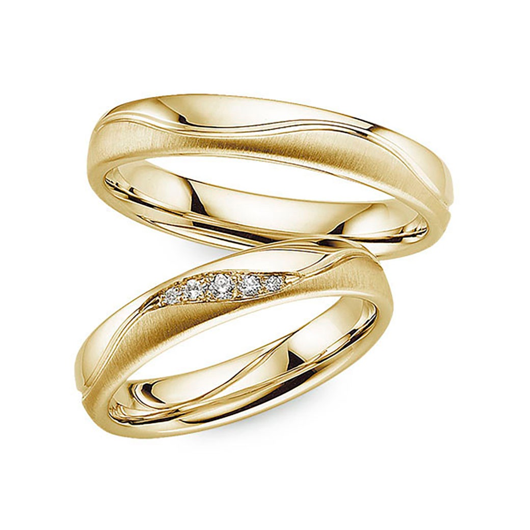 PHÖNIX Damen Trauring "Schmuck Geschenk Partnerring Ehering Goldring", 65,mit Zirkonia, Gelbgold 333, 4mmgelbgoldfarben, kristallweiß, Gelbgold 333,