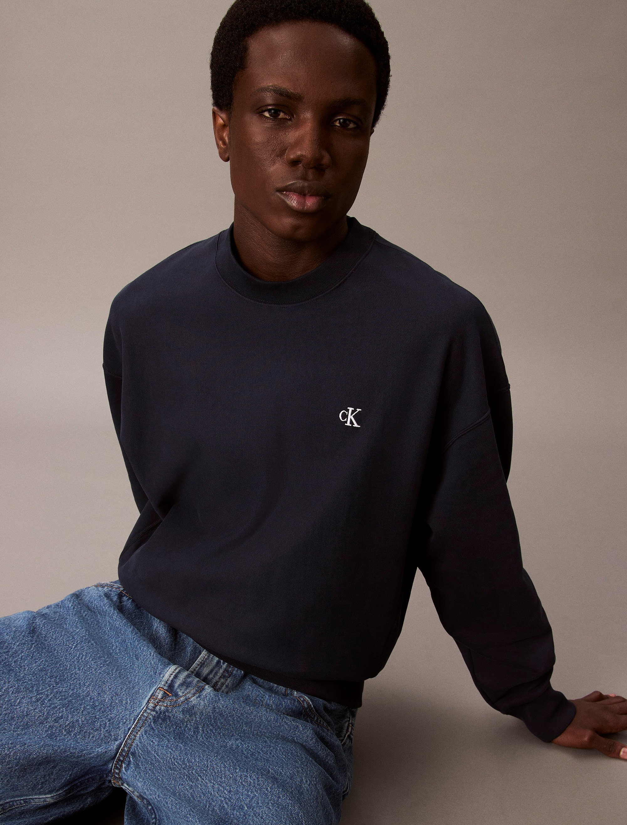 Calvin Klein Jeans Sweatshirt »PRMM TRRY MNGRM CN S«, Mit Rundhalsausschnitt