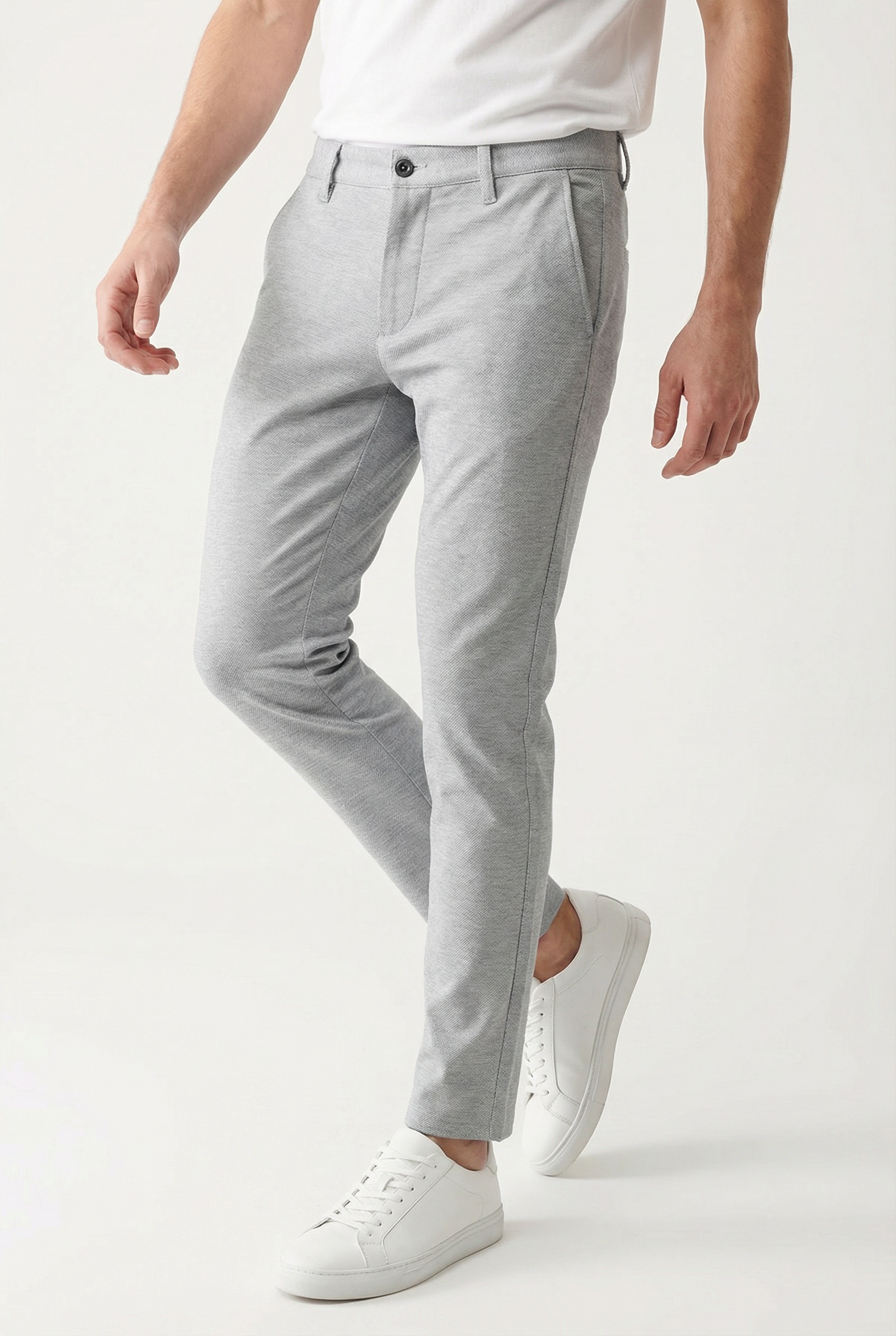 Chinos ONLY & SONS "ONSMARK SLIM DITSY 020934 PANT NOOS", Herren, Gr. 36, Länge 34, blau fog detail:lgm, Web, Obermaterial: 64% Viskose, 31% Polyester, 5% Elasthan, unifarben, slim fit lang, Hosen, Viskosemischung, slim fit 2