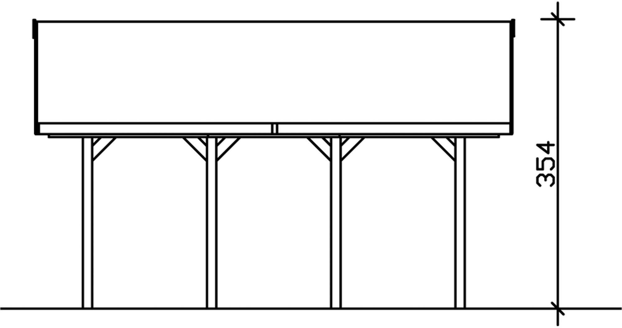 Skanholz Doppelcarport »Wallgau«, Nadelholz, 530 cm, Nussbaum, 620x600cm, schwarze Schindeln