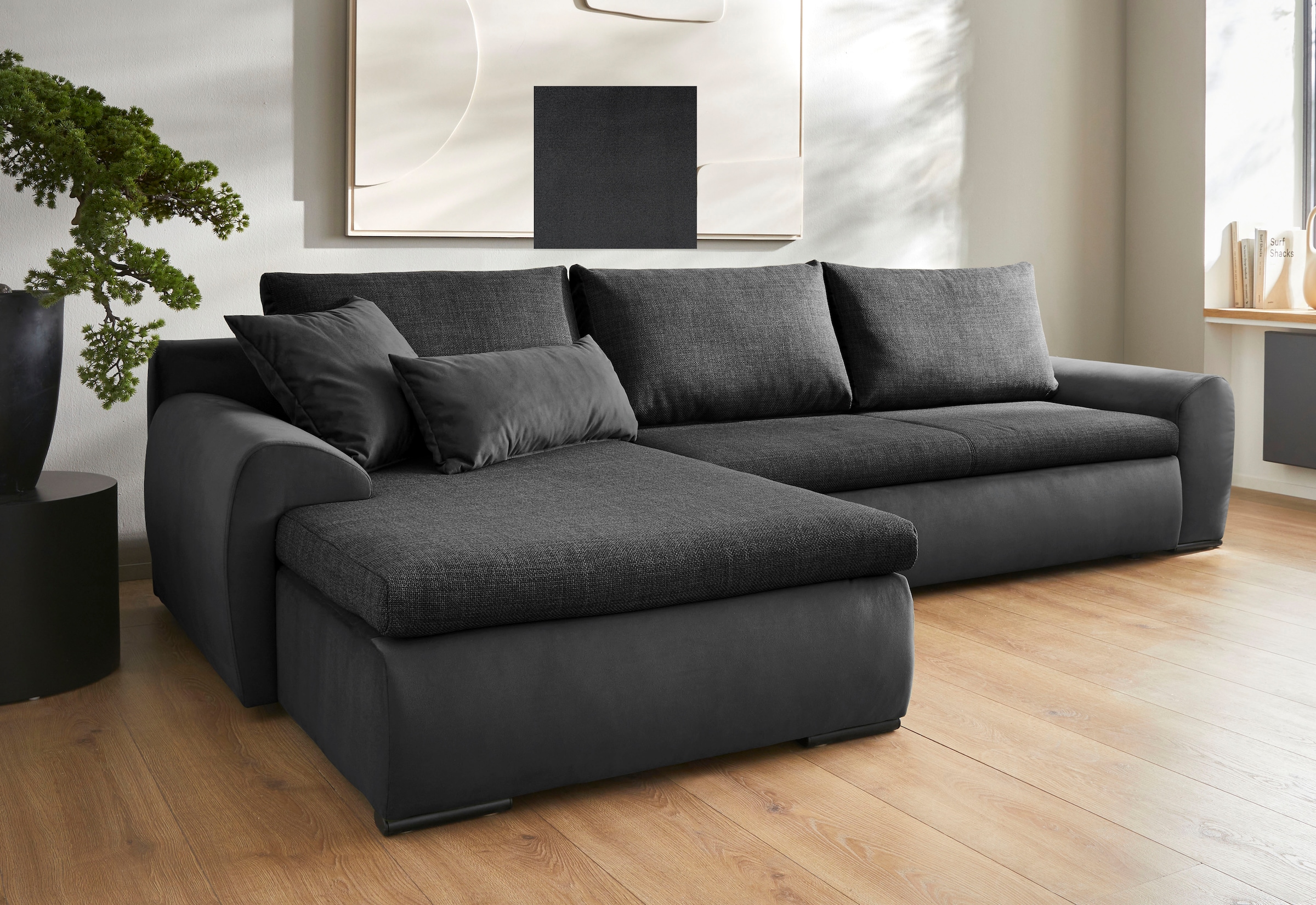Home affaire Ecksofa "Win, L-Form, Breite 285cm" optional mit Schlaffunktio günstig online kaufen