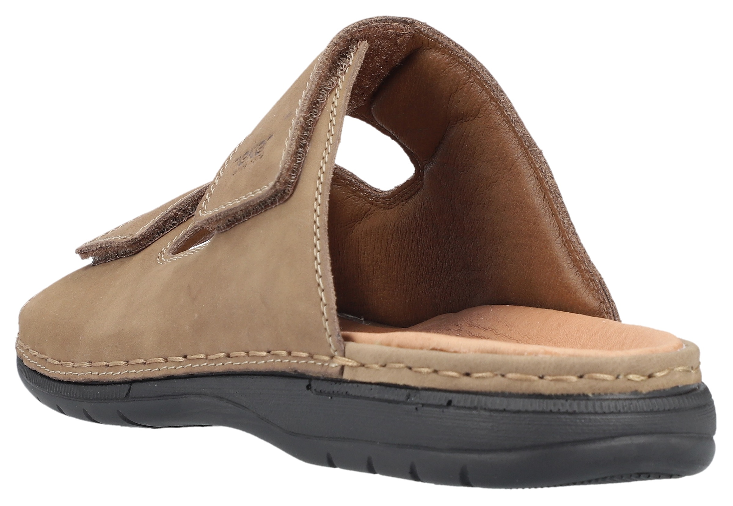 Rieker Pantolette, Sommerschuh, Schlappen, Klettschuh, mit Leder-Innensohle