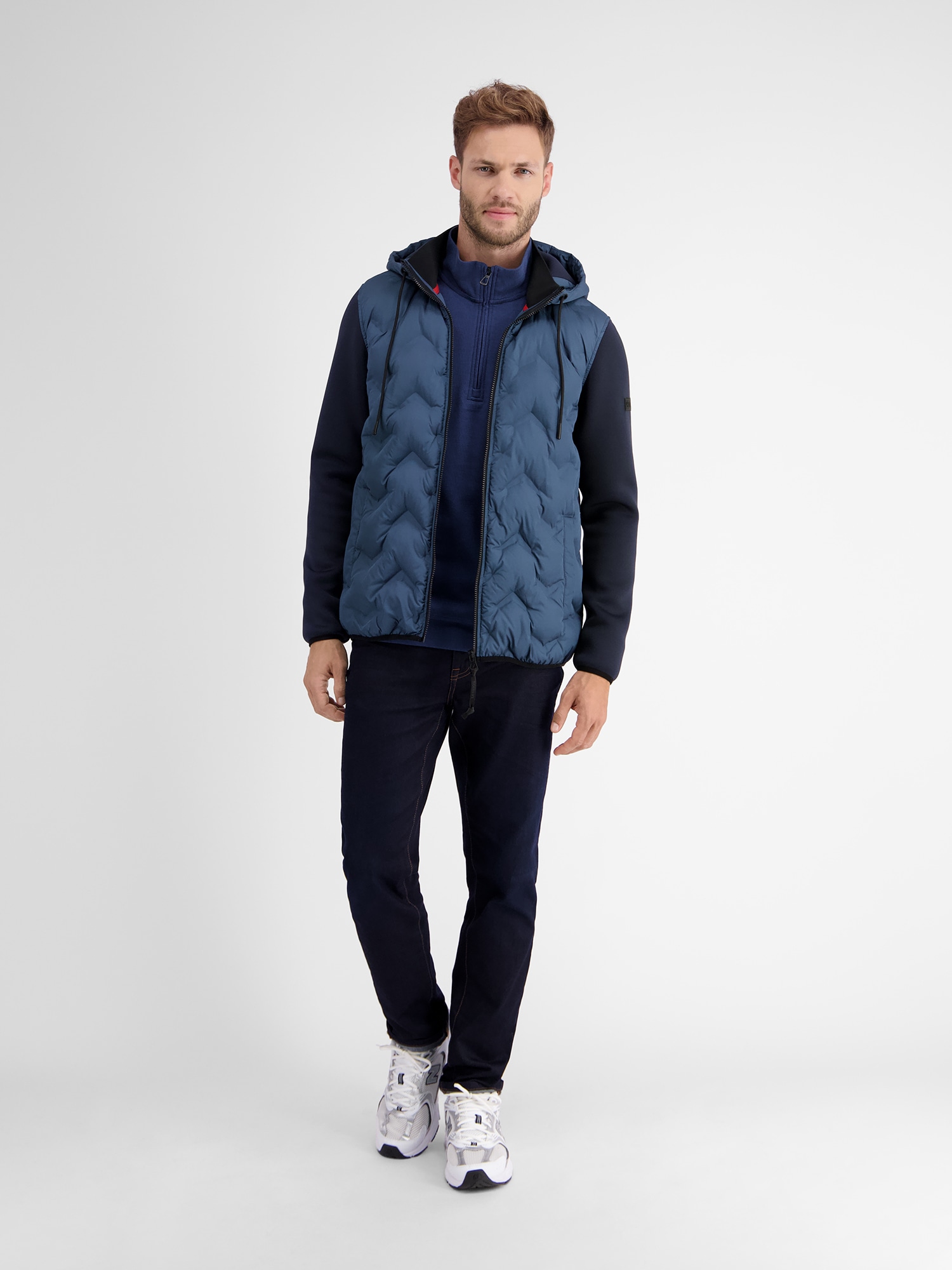 LERROS Sweatjacke »LERROS Sweatjacke mit Nylonfront«