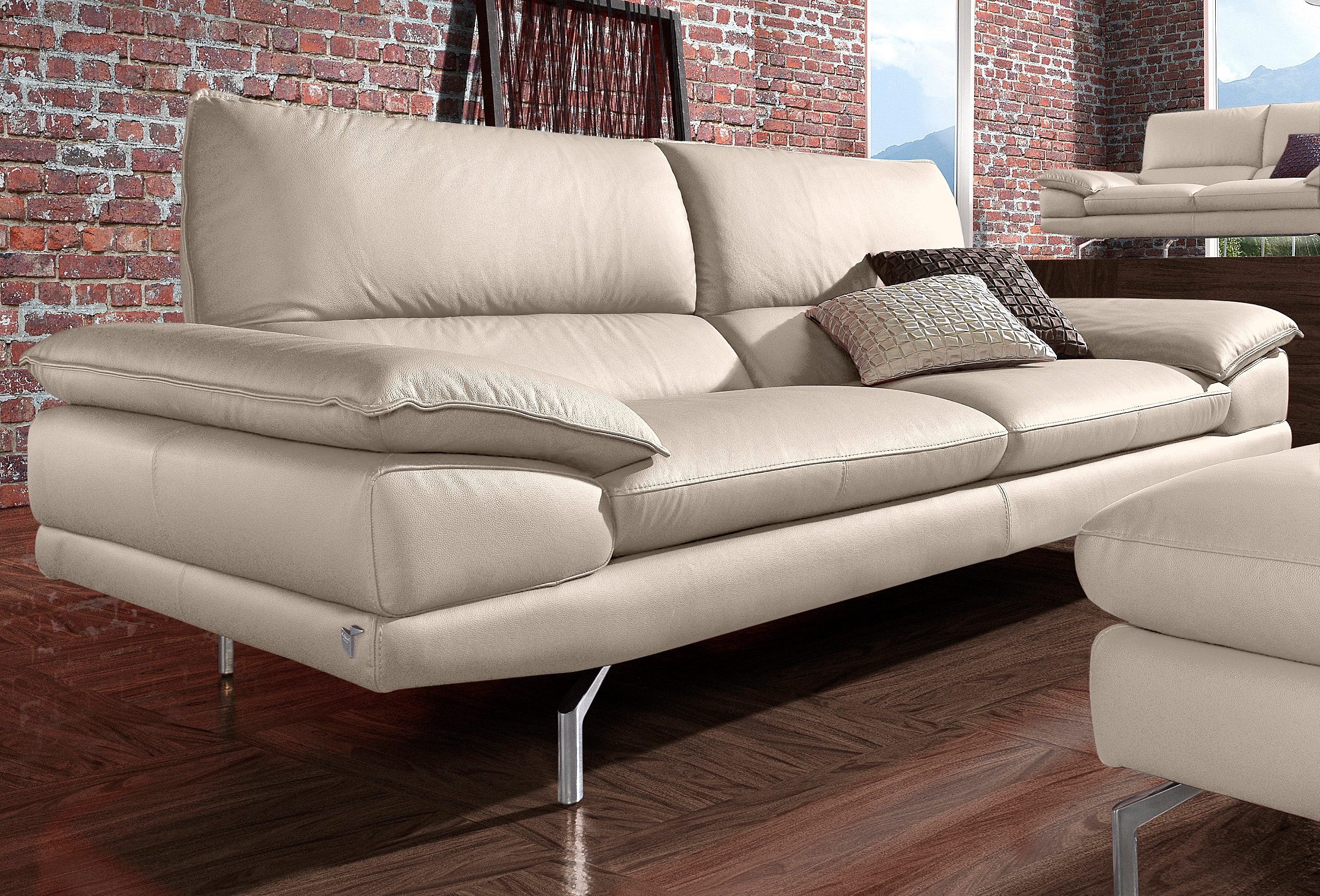 CALIA ITALIA 3-Sitzer "Dave, italienisches Design, erstklassiger Sitzkomfort, Breite 221cm" in zwei Lederqualitäten und toller Detailverarbeitung