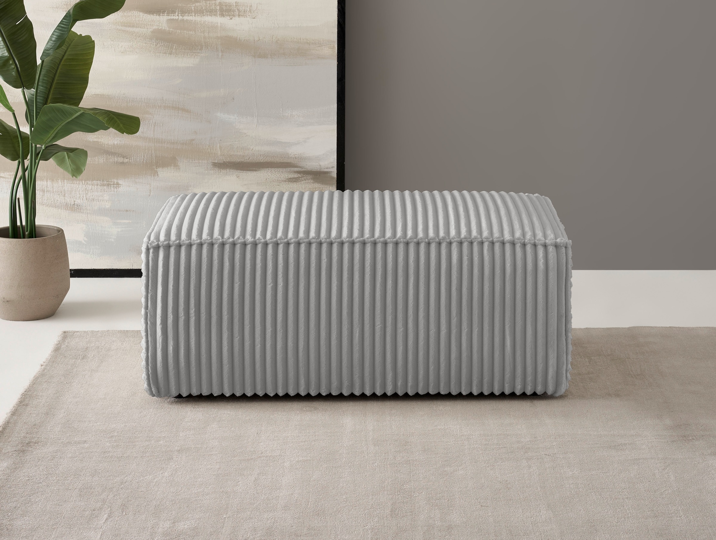 andas Hocker "FINNLEY, Polsterhocker in Bouclé, Struktur fein u. Mega Cord günstig online kaufen