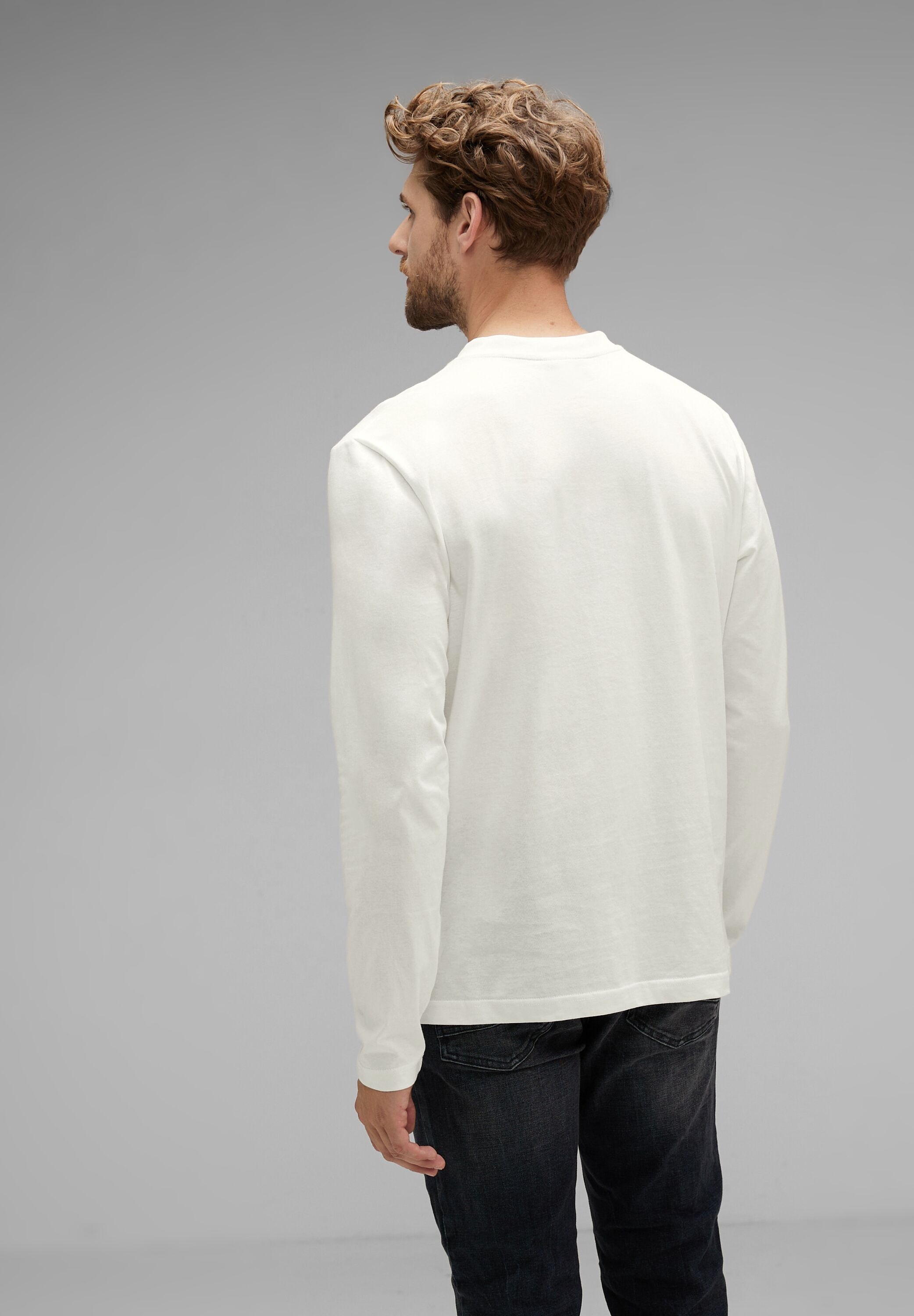 STREET ONE MEN Langarmshirt, mit Knopfleiste