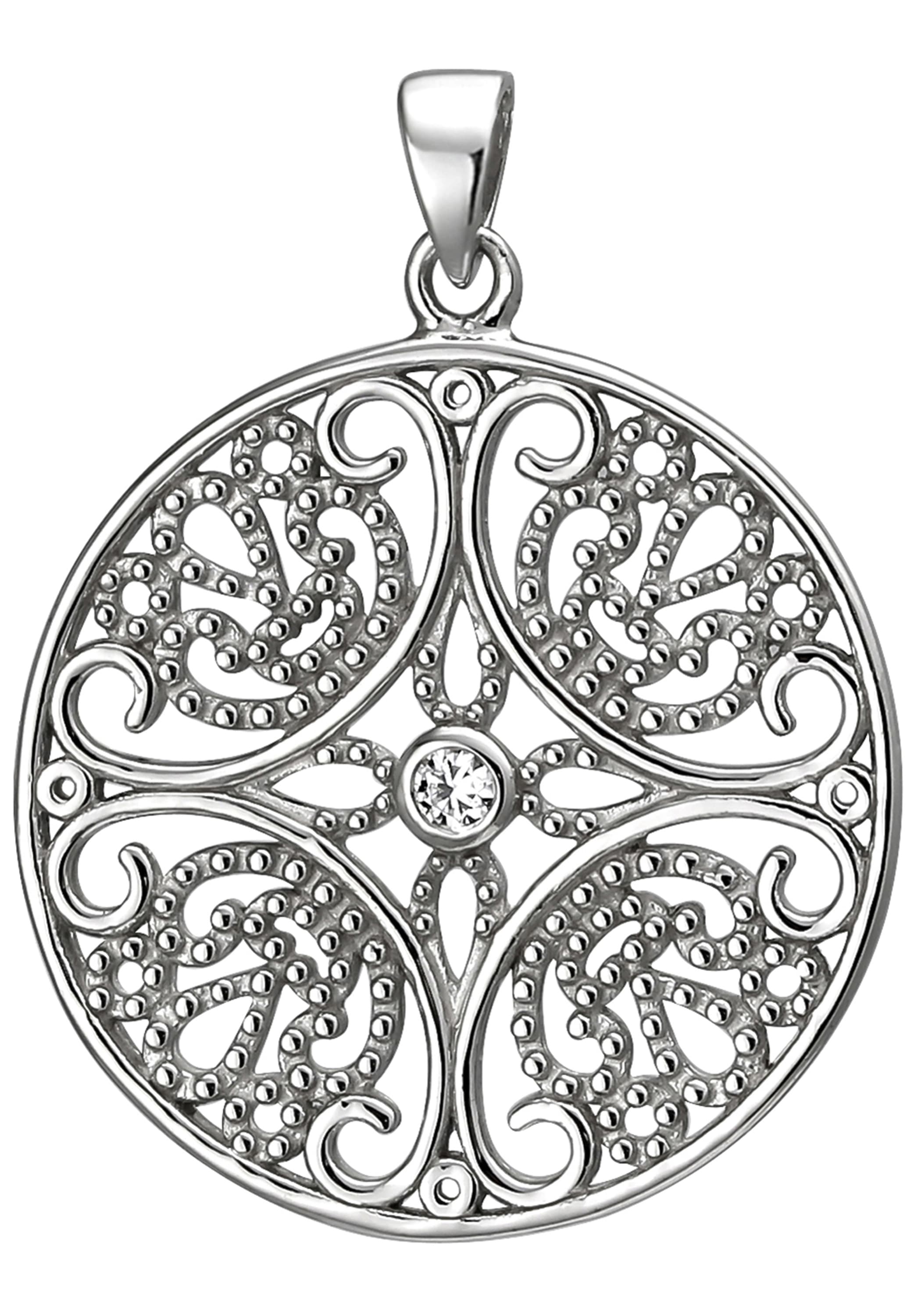 Silber 925 mit »Anhänger JOBO Kettenanhänger Zirkonia rund«