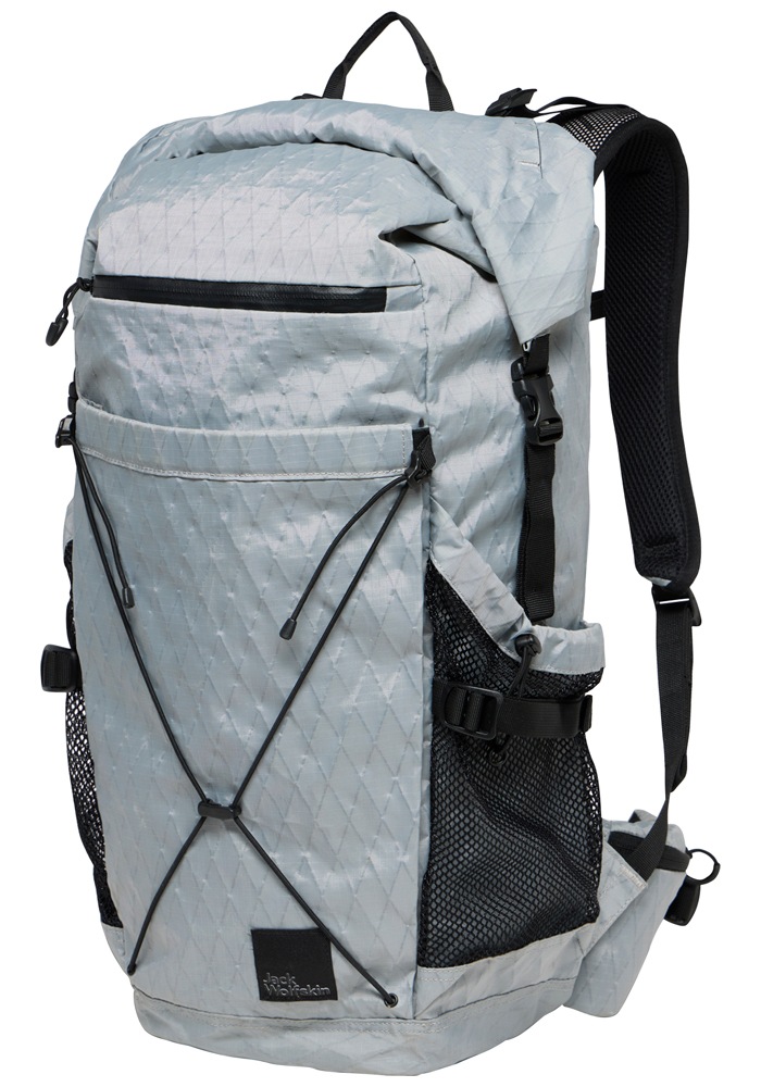 Daypack JACK WOLFSKIN "WANDERMOOD ROLLTOP 30", grau (rainstorm), Rucksäcke, onesize, Obermaterial: 61% Polyester, 39% Polyamid 2