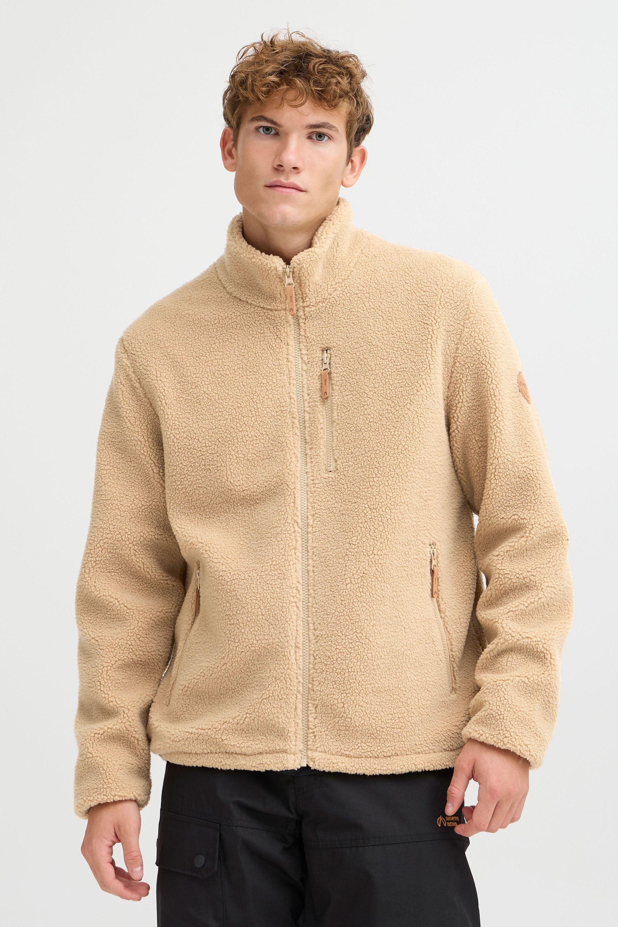 Fellimitatjacke NORTH BEND "Fellimitatjacke NBSam M", Herren, Gr. XXXL, braun (cornstalk), Obermaterial: 100% Polyester PES., unifarben, regular fit normal, Jacken 2