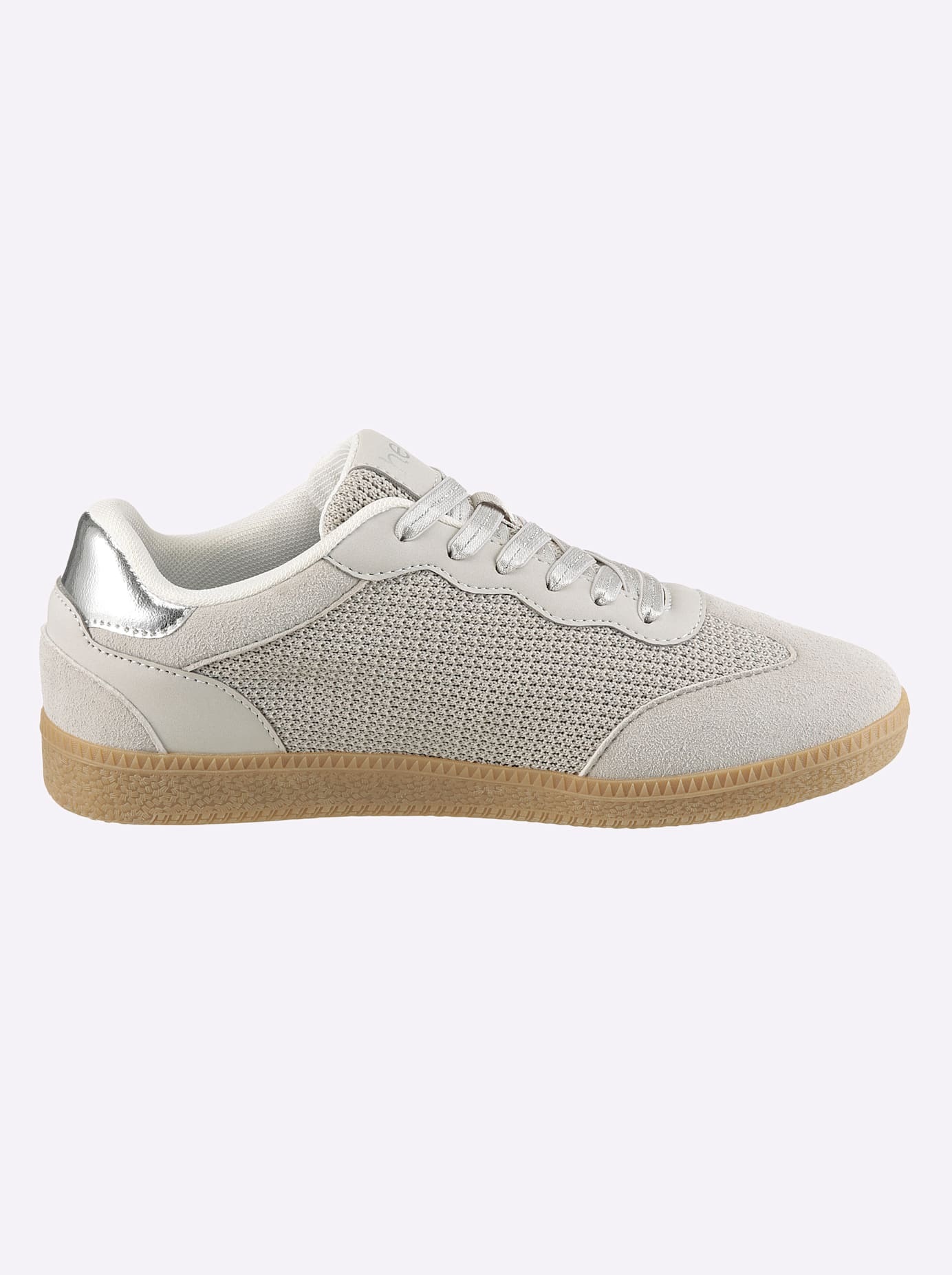 Sneaker HEINE, Damen, Gr. 41, grau, silberfarben, Synthetik, Textil, Schuhe Sneaker 3