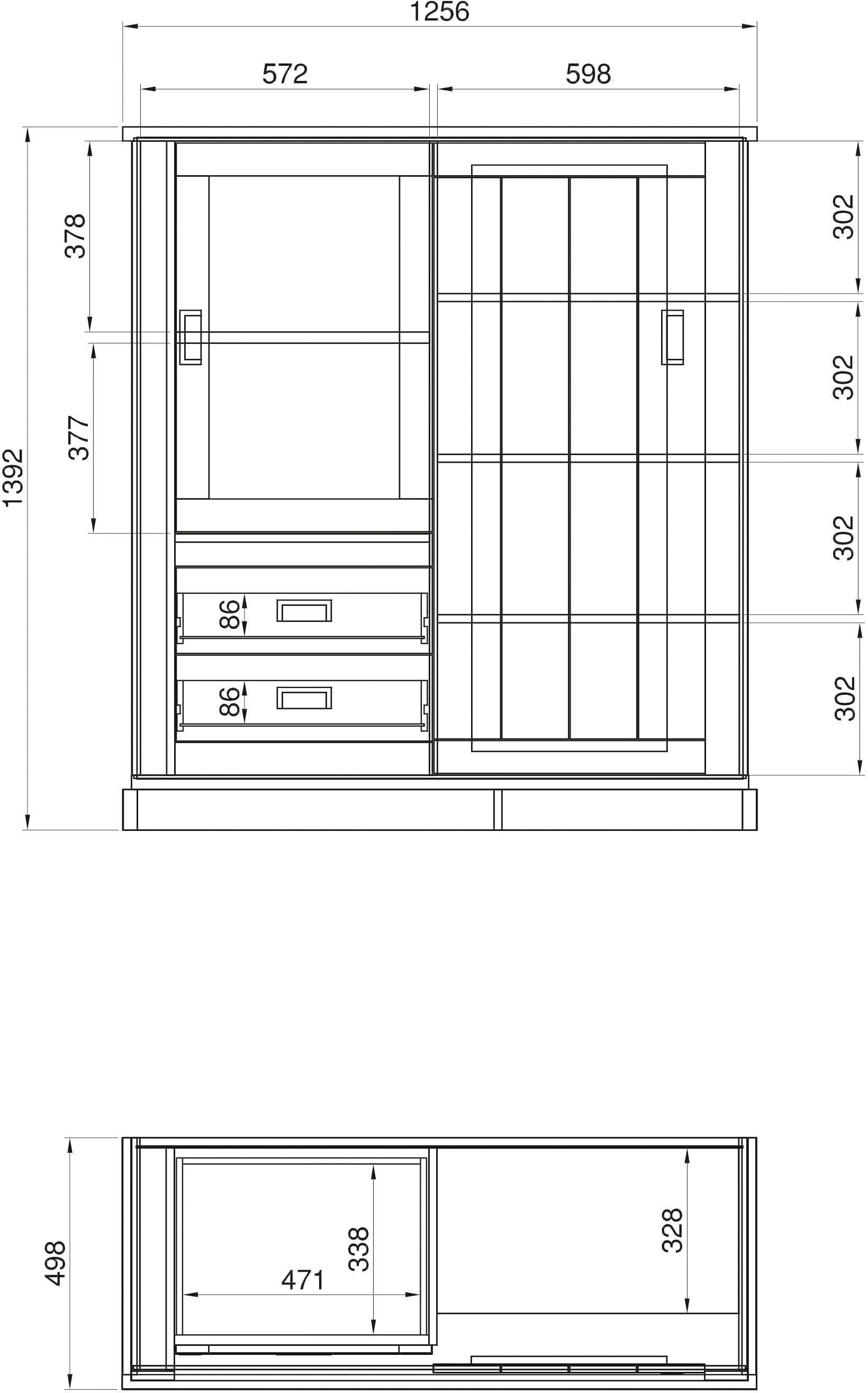 Home affaire Highboard »ORLANDO«, Höhe ca. 140 cm