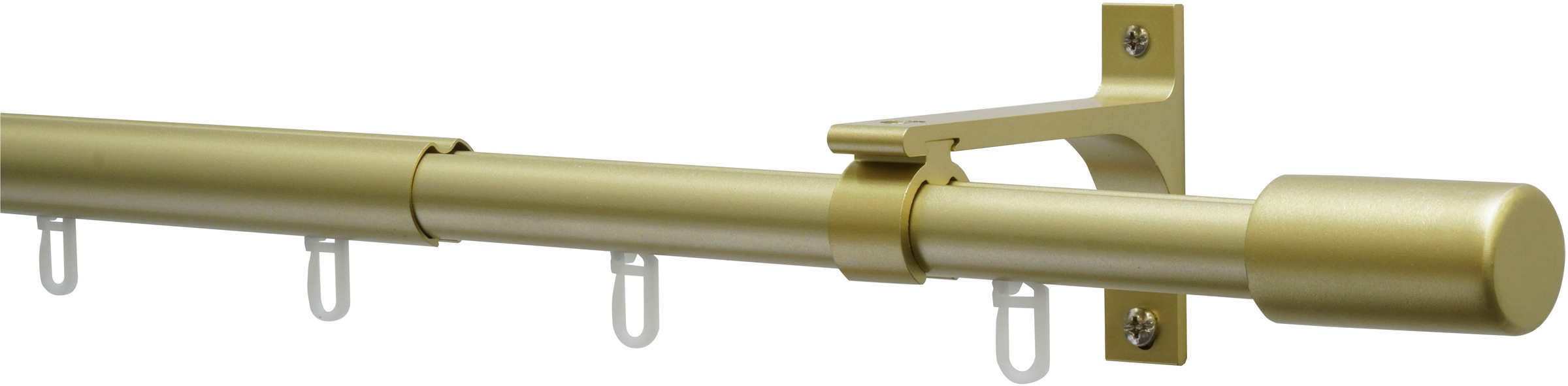 GARDINIA "Gardinenstangen Set Thasos" Ø 19 mm 1 läufig-läufig mit Bohren, Schrauben, Wandmontage, Aluminium