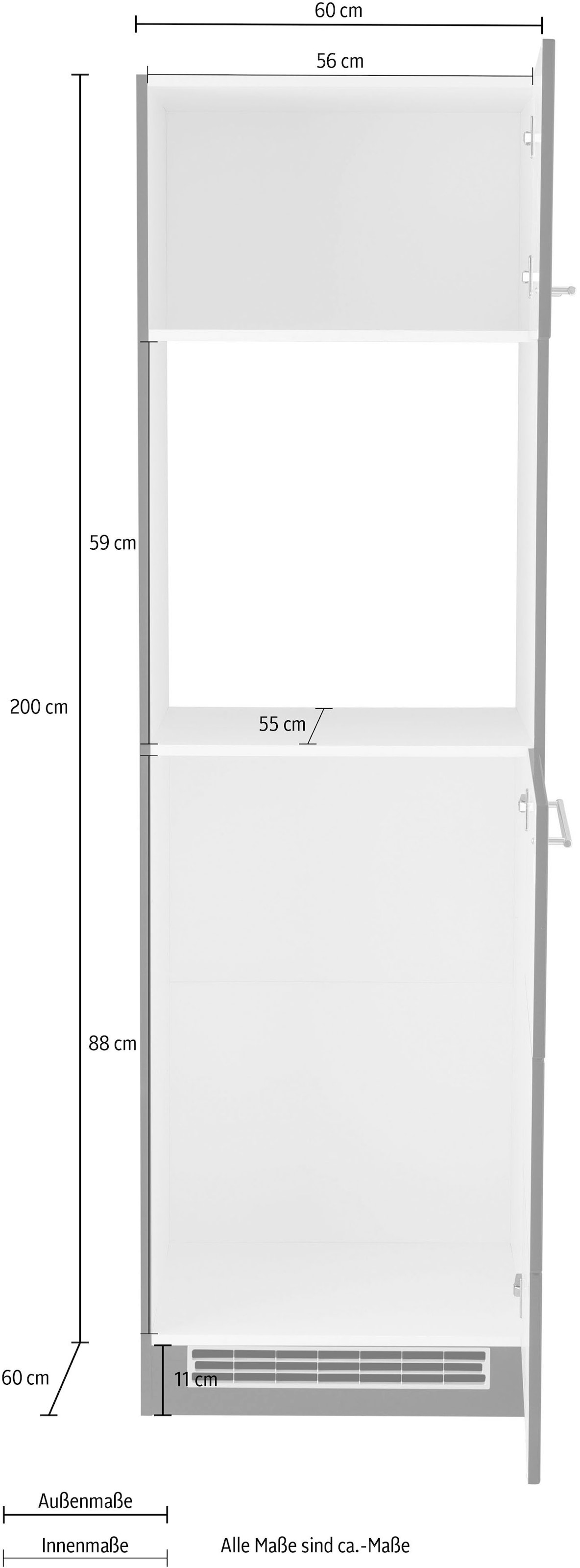 KOCHSTATION Backofen/Kühlumbauschrank »KS-Wien«, 60 cm breit, für autarken Backofen und Einbaukühlschrank