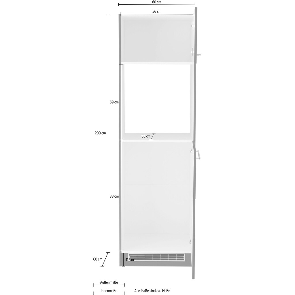 Kochstation Backofen/Kühlumbauschrank »KS-Wien«, 60 cm breit, für autarken Backofen und Einbaukühlschrank