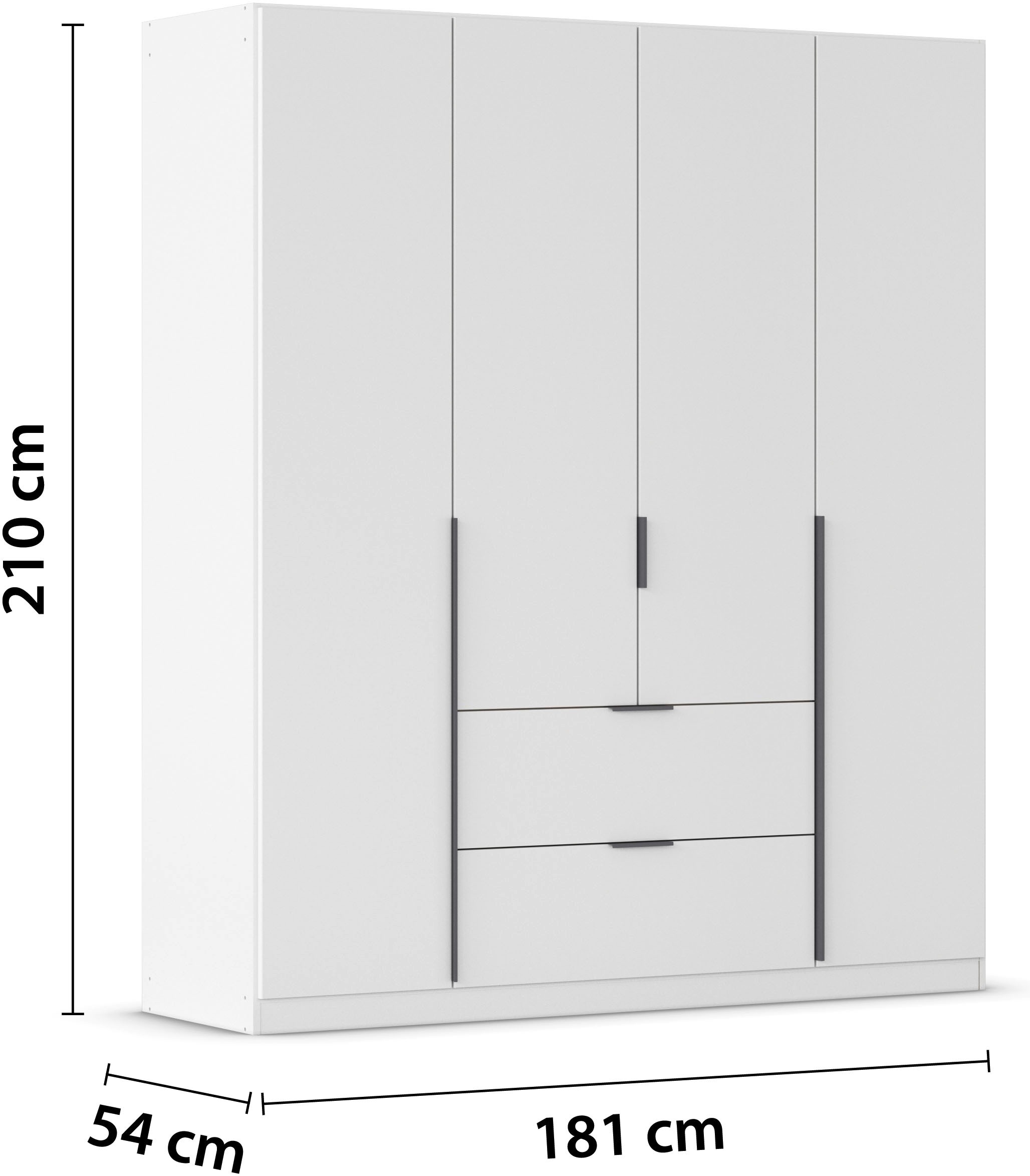 rauch Drehtürenschrank »Kleiderschrank Schrank Garderobe AGORDO mit Dekor- oder Hochglanzfront«, (in zwei Griff-Farben, Breiten 91-360 cm), mit Außenschubkästen, in 7 Breiten und 2 Höhen MADE IN GERMANY