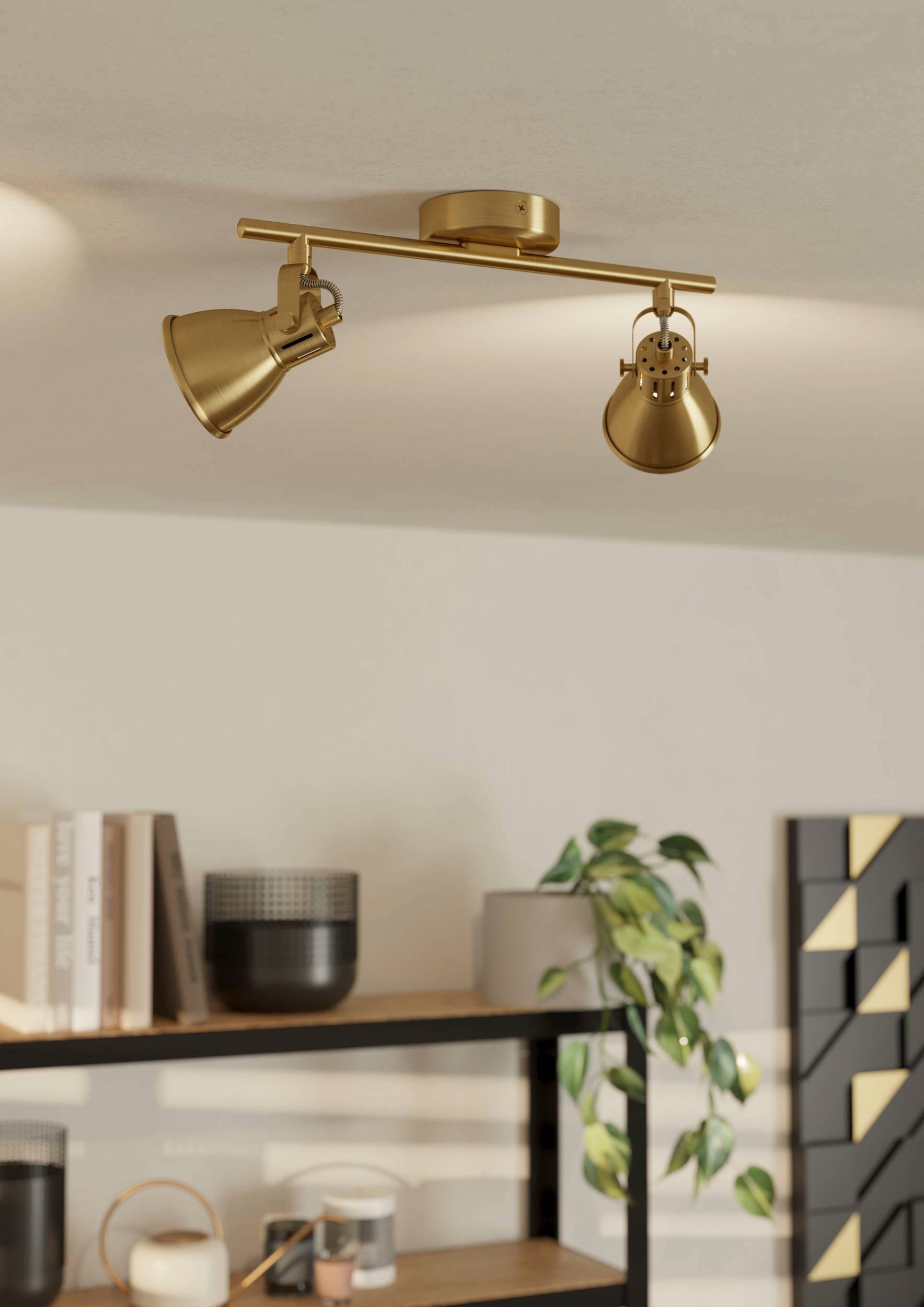 EGLO Deckenspot »SERAS«, Leuchtmittel GU10 | Leuchtmittel wechselbar-ohne Leuchtmittel, Deckenspot in messing und gold aus Stahl - inkl. GU10 - 3W