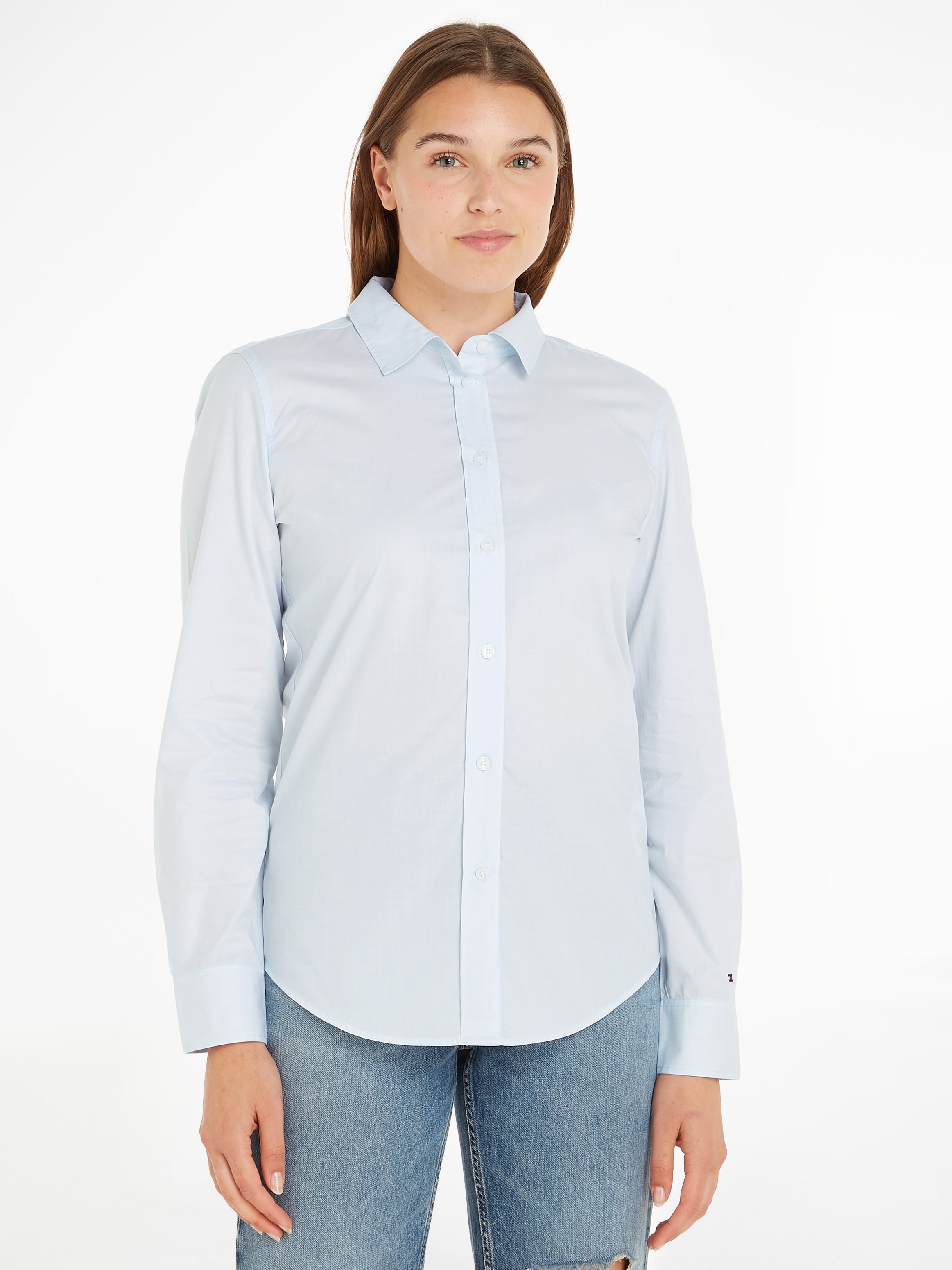 Tommy »FIL bestellen BAUR LS«, FIL REGULAR Saum SHIRT | Hilfiger mit abgerundetem A Hemdbluse