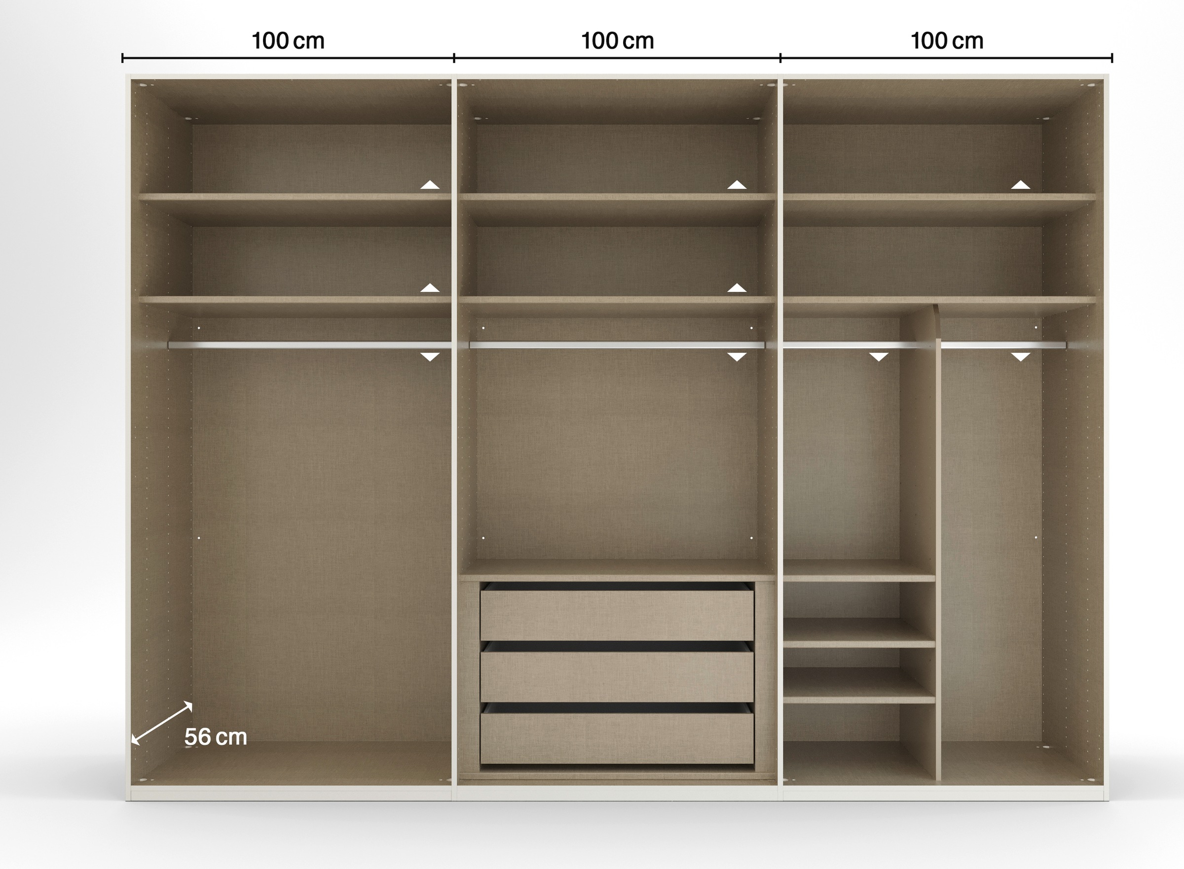 rauch Drehtürenschrank »Kleiderschrank Schrank Garderobe SKAT SHINE mit hochwertigem,«, transparentem Grauglas inkl. umfangreichem Zubehör MADE IN GERMANY