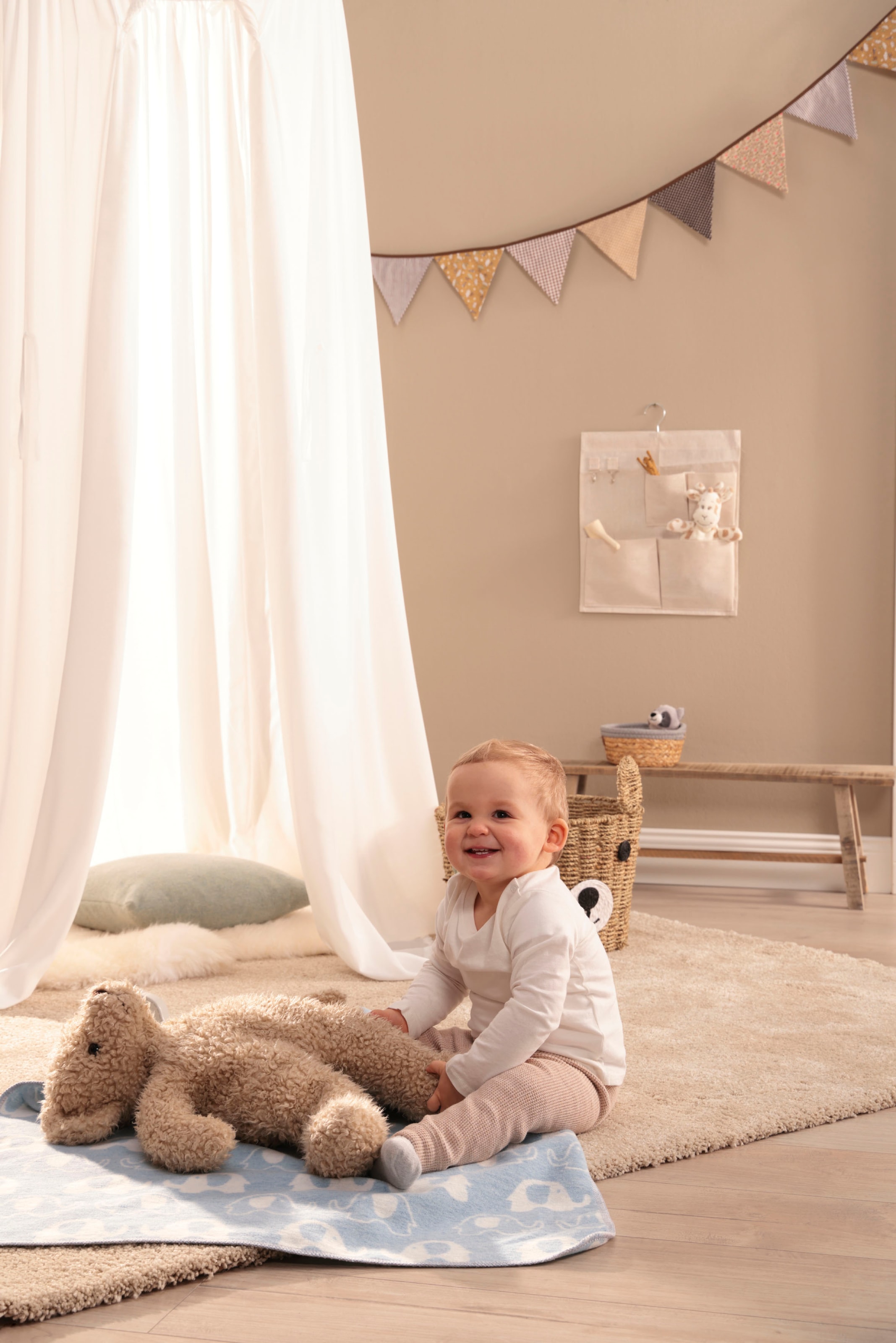 Biederlack Babydecke »Babydecke Lovely Elephants«, Babydecke Lovely Elephants mit kleinen Elefanten