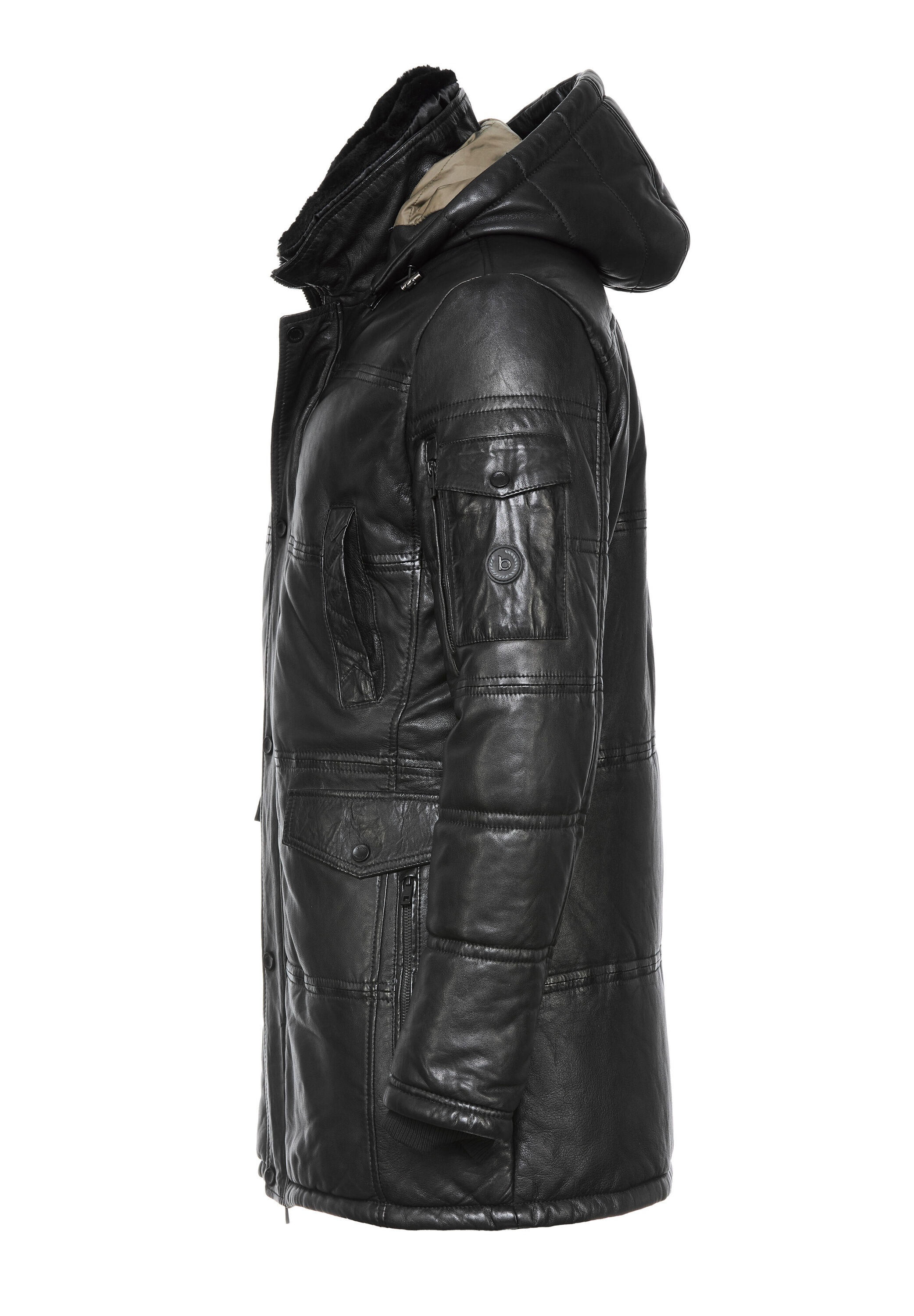 bugatti Lederjacke »BUCARLO« mit Kapuze aus hochwertigem Leder