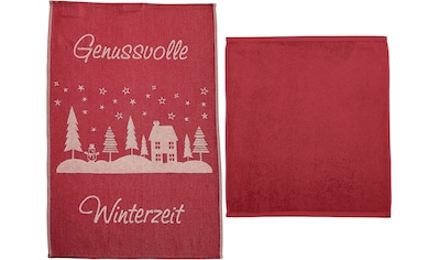 Geschirrtuch »Weihnachtsküchentuch - Genussvolle Winterzeit, für Weihnachten«, (Set, 2...