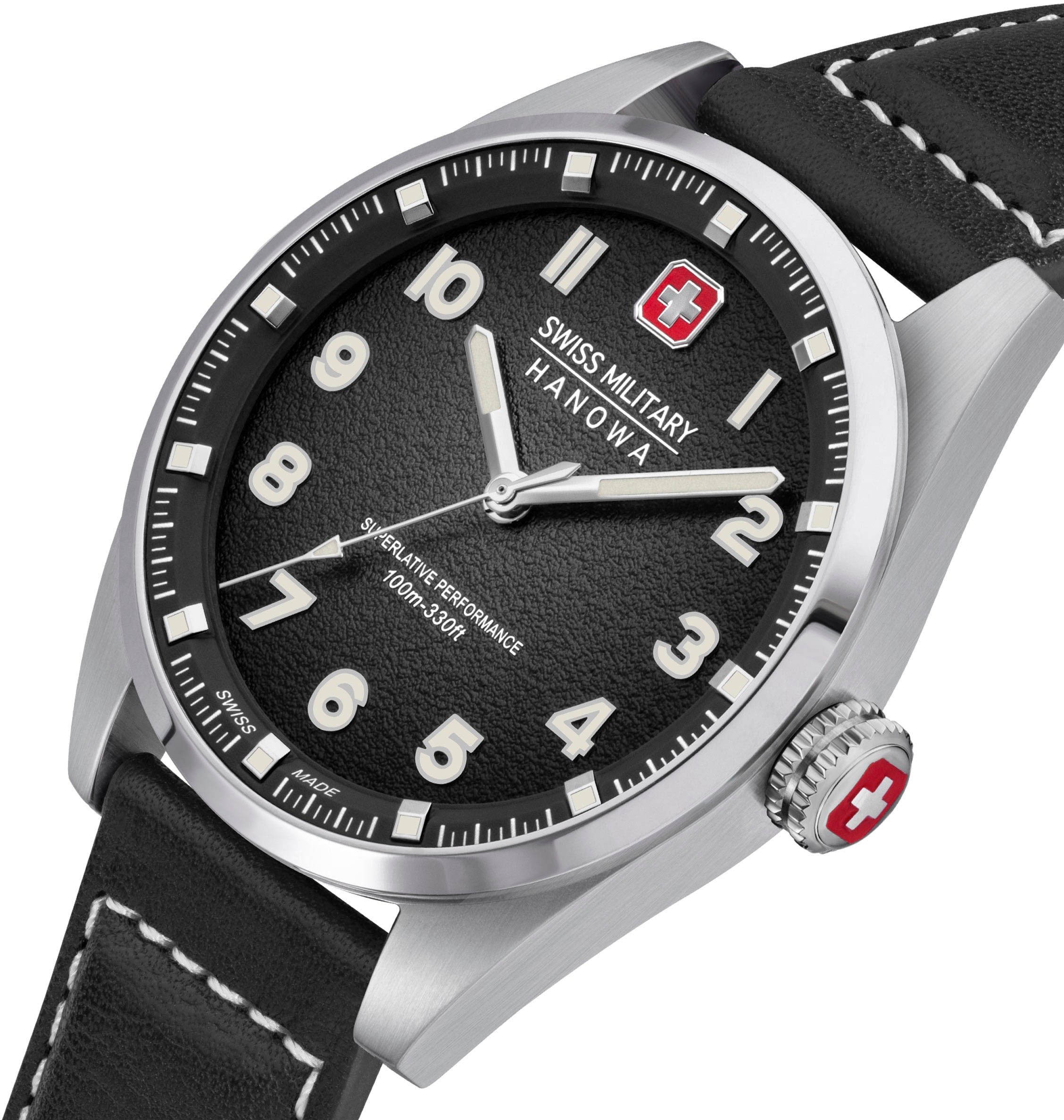 Swiss Military Hanowa Schweizer Uhr »GREYHOUND, SMWGA0001501«, Quarzuhr, Armbanduhr, Herrenuhr, Swiss Made, Saphirglas