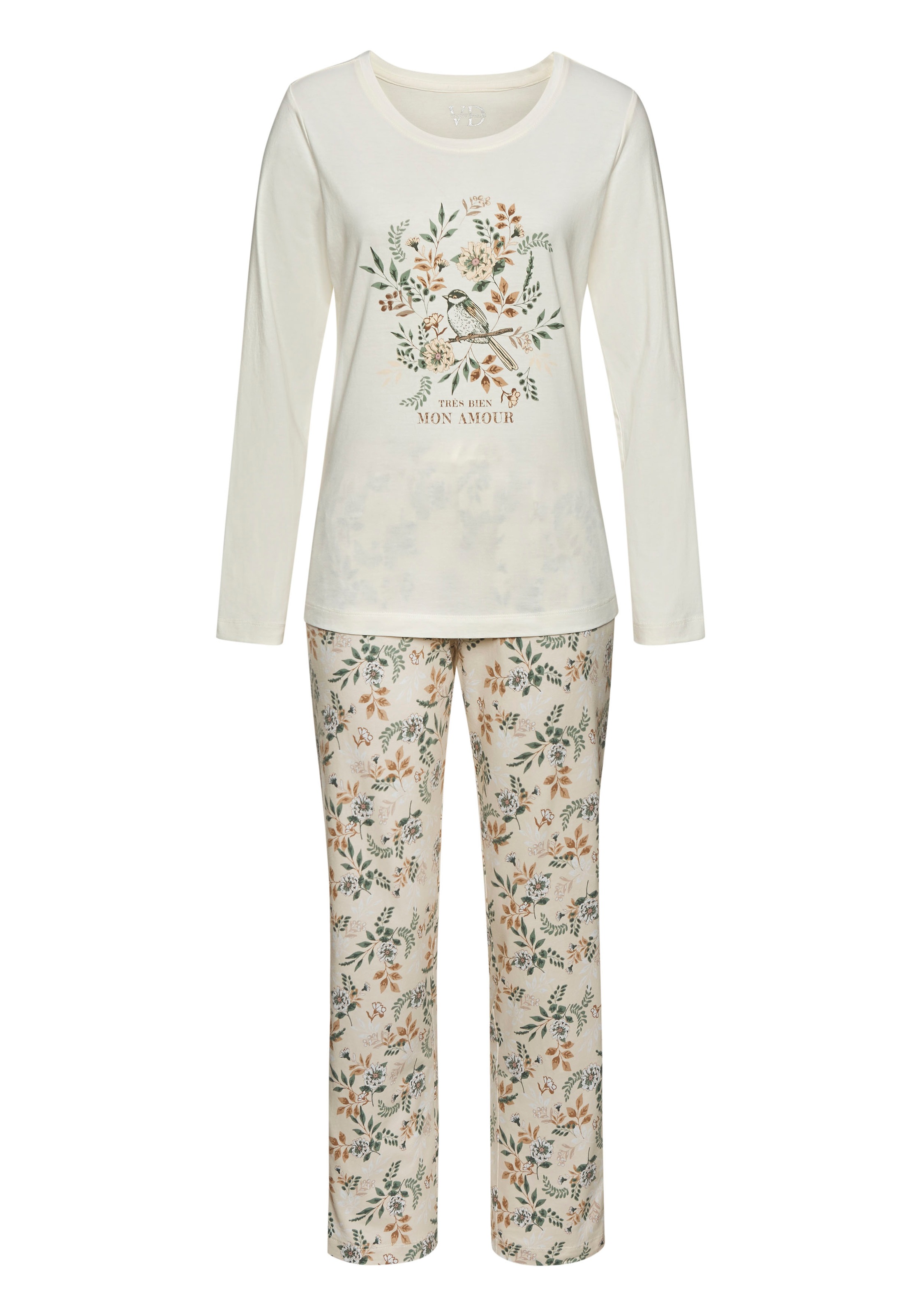 Vivance Dreams Pyjama 2 tlg. mit romantischem Blumendruck günstig online kaufen
