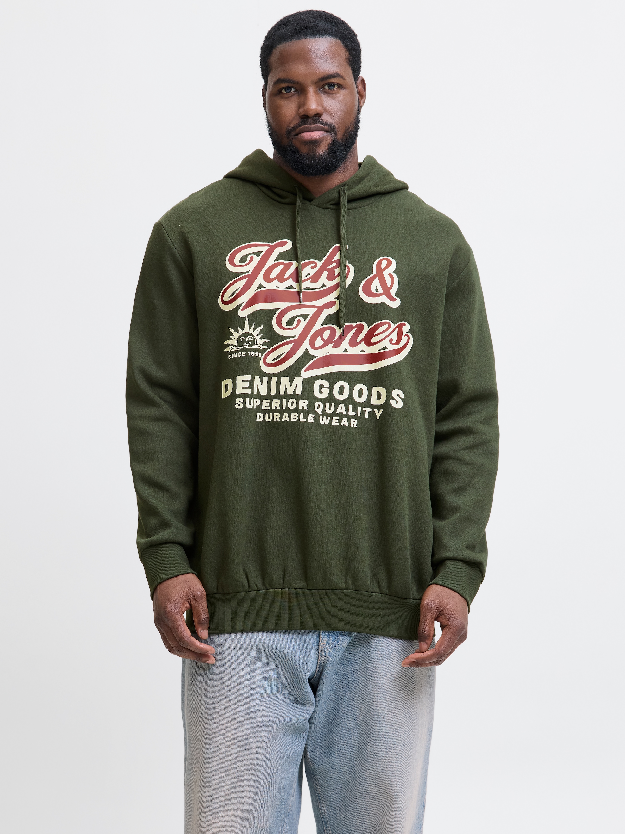 Jack & Jones PlusSize "JJELOGO SWEAT HOOD 2 COL 24/25 NOOS PLS", mit Logo F günstig online kaufen