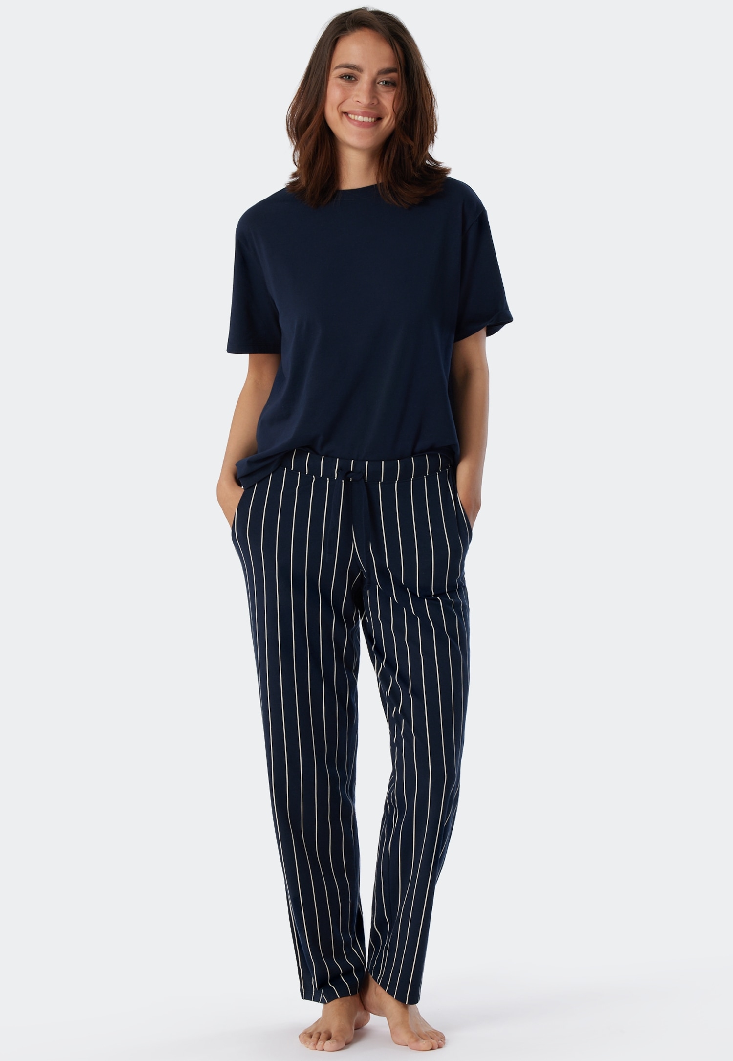 Schiesser Loungehose "Mix + Relax" seitliche Taschen, elastischer Bund, Single Jersey, bequem