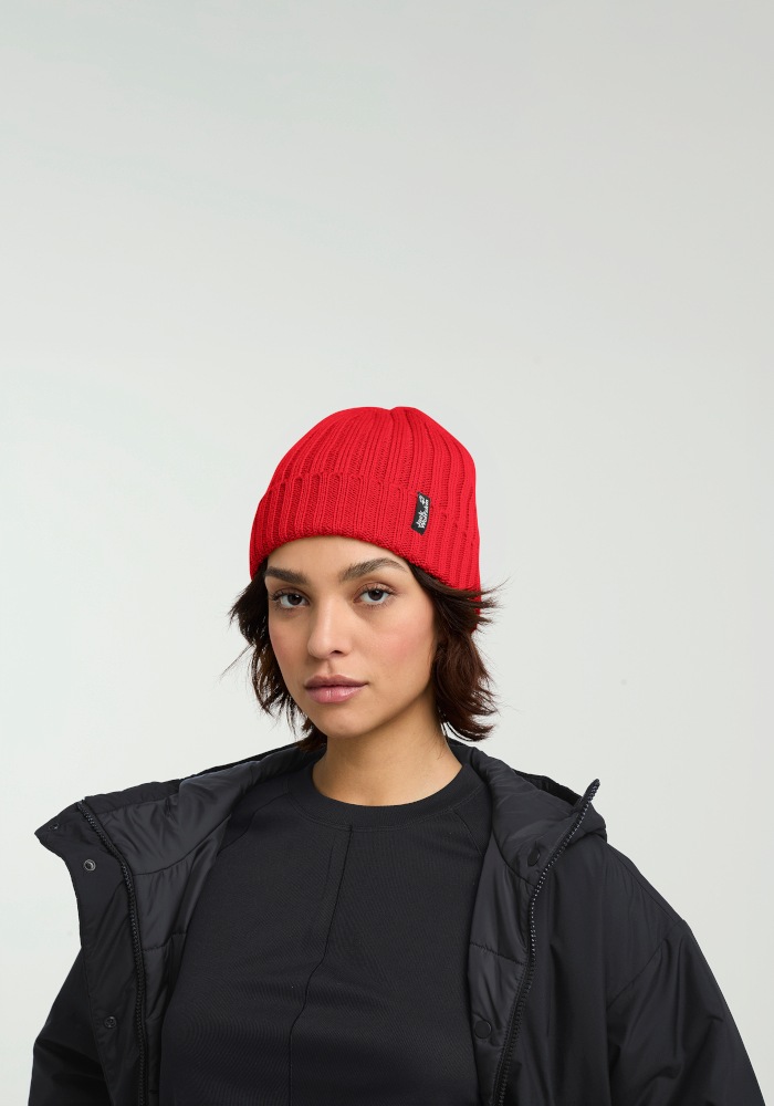 Jack Wolfskin Beanie »RIB KNIT BEANIE« Strickmütze, warm, winddicht