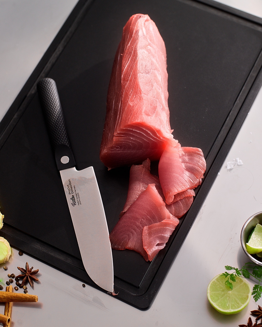 Fissler Messer-Set »ProcCut Collection«, (Set, 3 tlg., 3-teilig-Universalmesser-Santokumesser-Kochmesser), Made in Germany, handgeschliffen, 12C27M Spezialmesserstahl