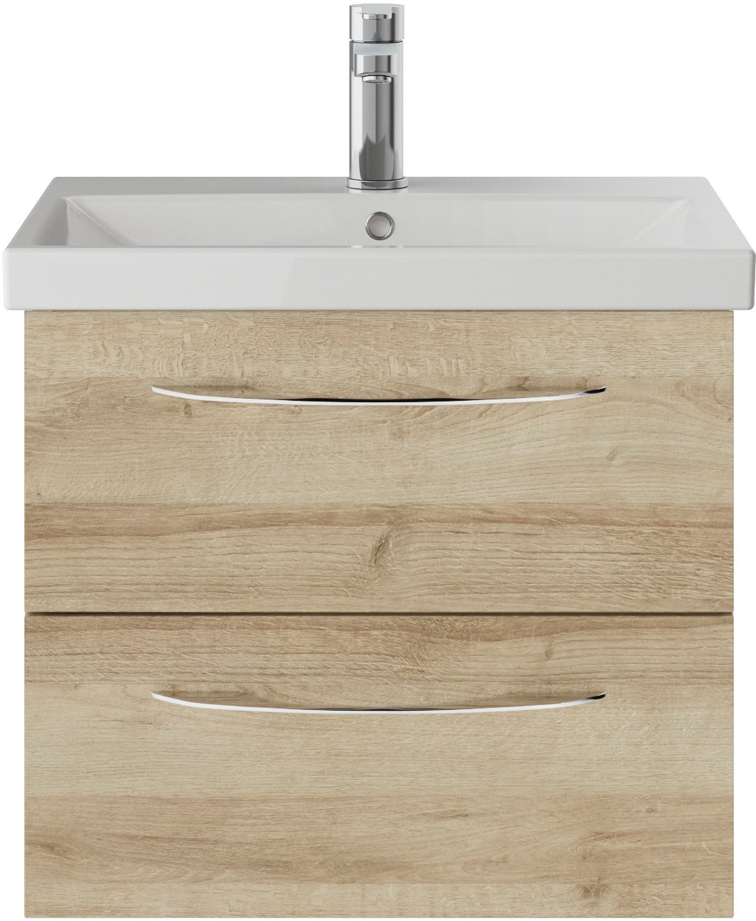 Saphir Badmöbel-Set »Serie 4035 2-teilig, Keramikwaschtisch mit LED-Spiegel, 60 cm breit«, (Set), Badezimmer-Set inkl. Schubladen-Dämpfer, 2 Schubladen, Waschplatz