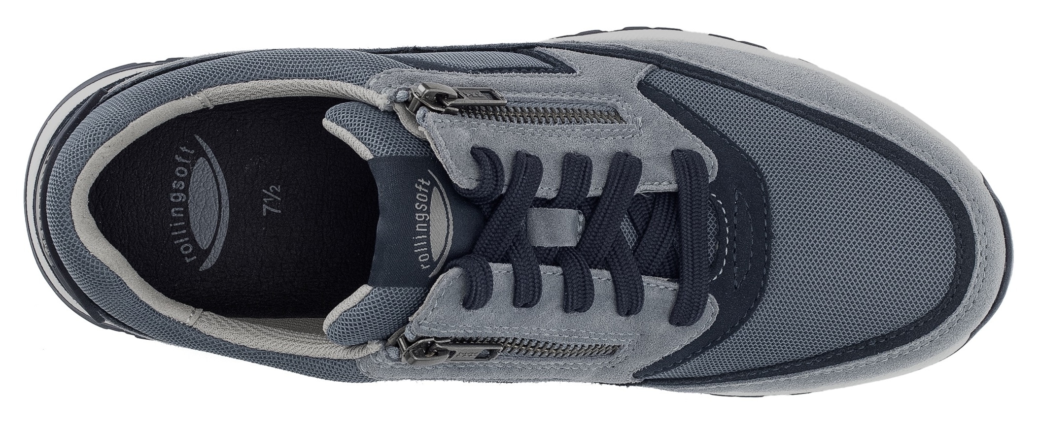 Gabor Rollingsoft Keilsneaker, Schnürschuh, Halbschuh, Freizeitschuh, Außenreißverschluss, G-Weite