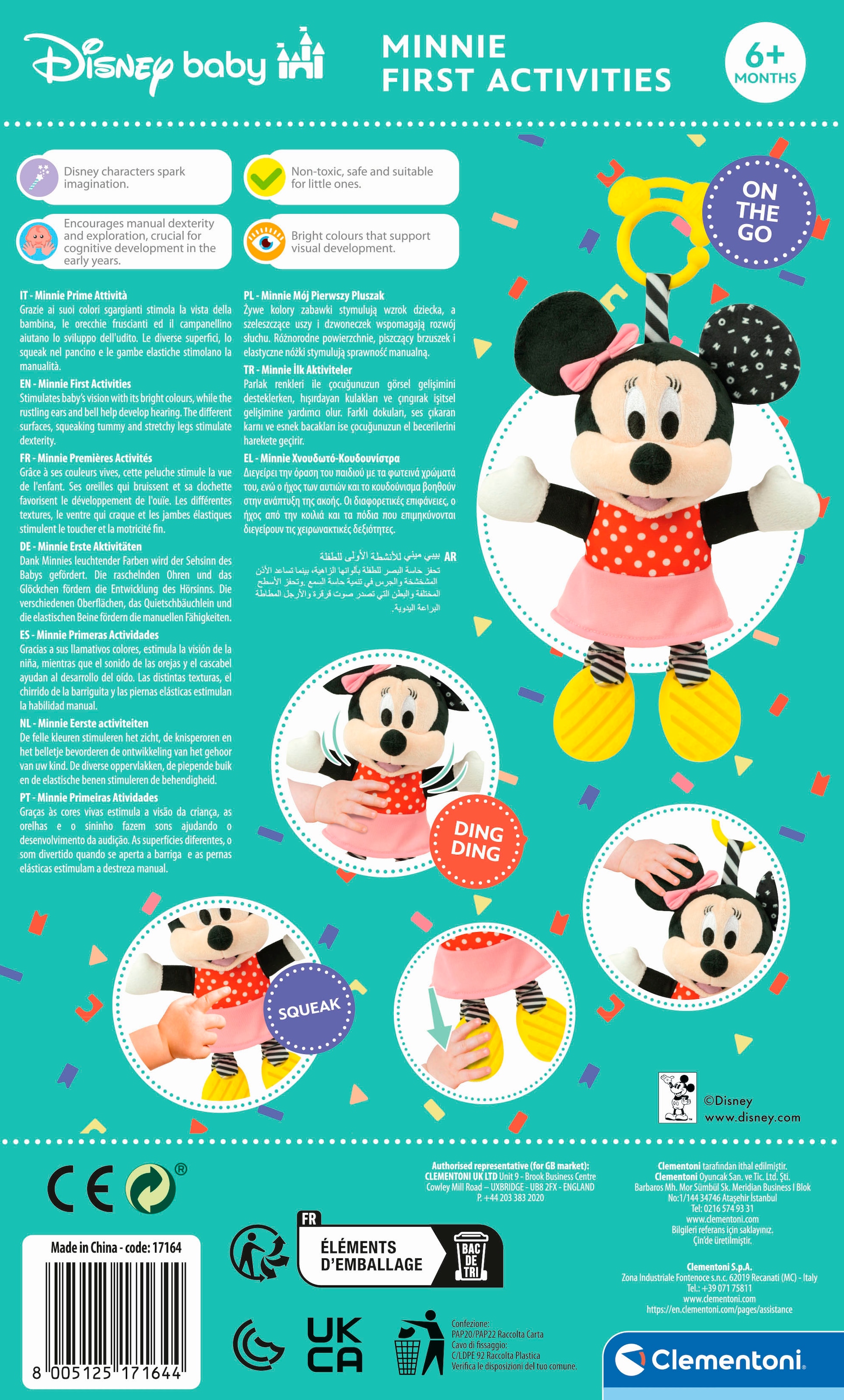 Clementoni® Plüschfigur »Baby Clementoni, Disney Baby, Plüsch Minnie mit Beißring«