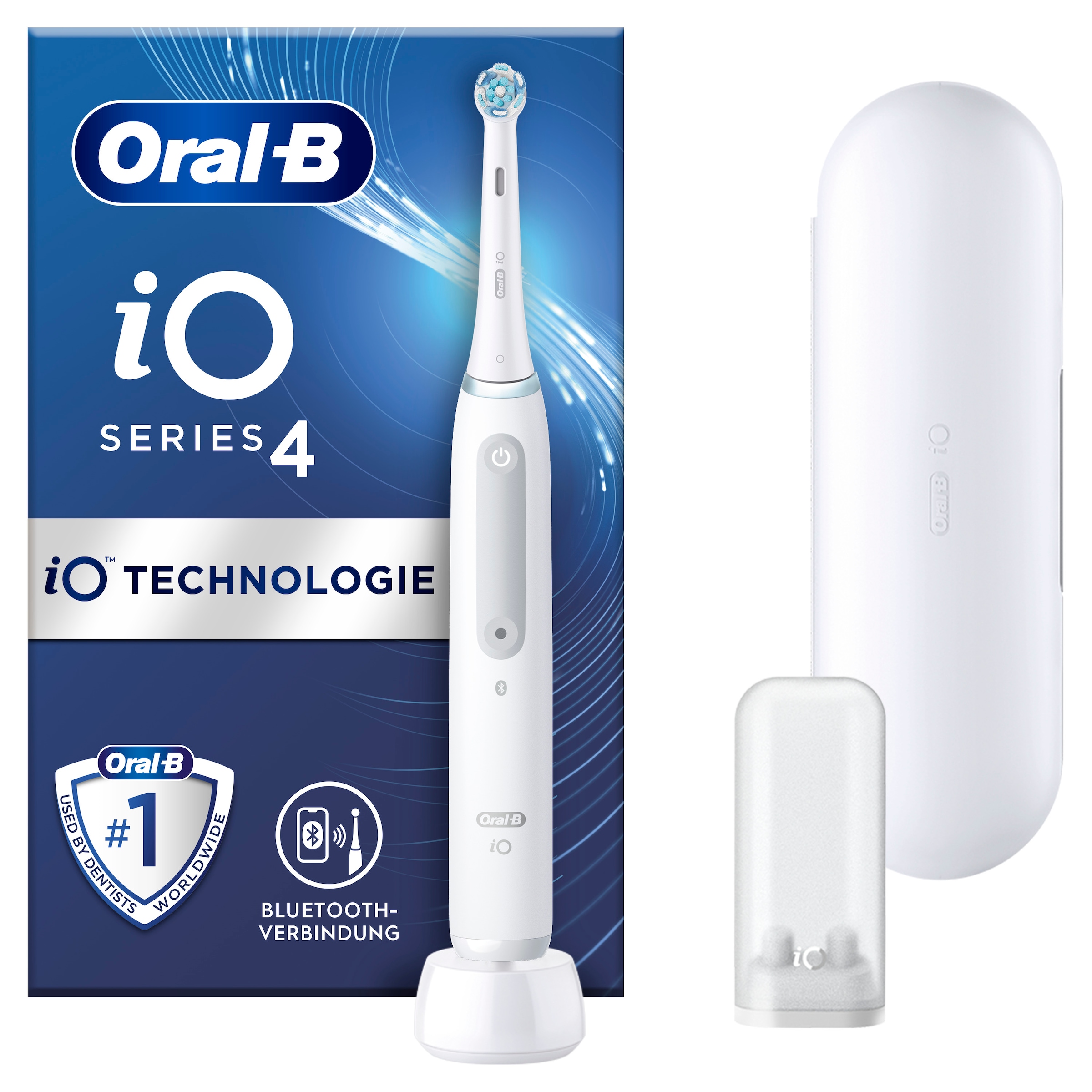 Oral-B Elektrische Zahnbürste »iO 4« 1 Stk. Aufsteckbürsten mit Magnet-Technologie, 4 Putzmodi, Reiseetui