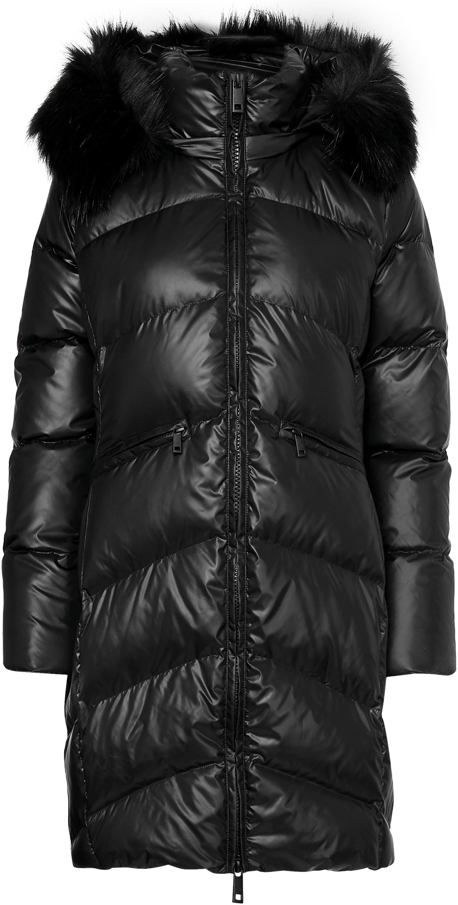 Calvin Klein Curve Steppmantel »ESSENTIAL COAT INCLU«, REAL praktischen kaufen mit | DOWN Zippertaschen BAUR