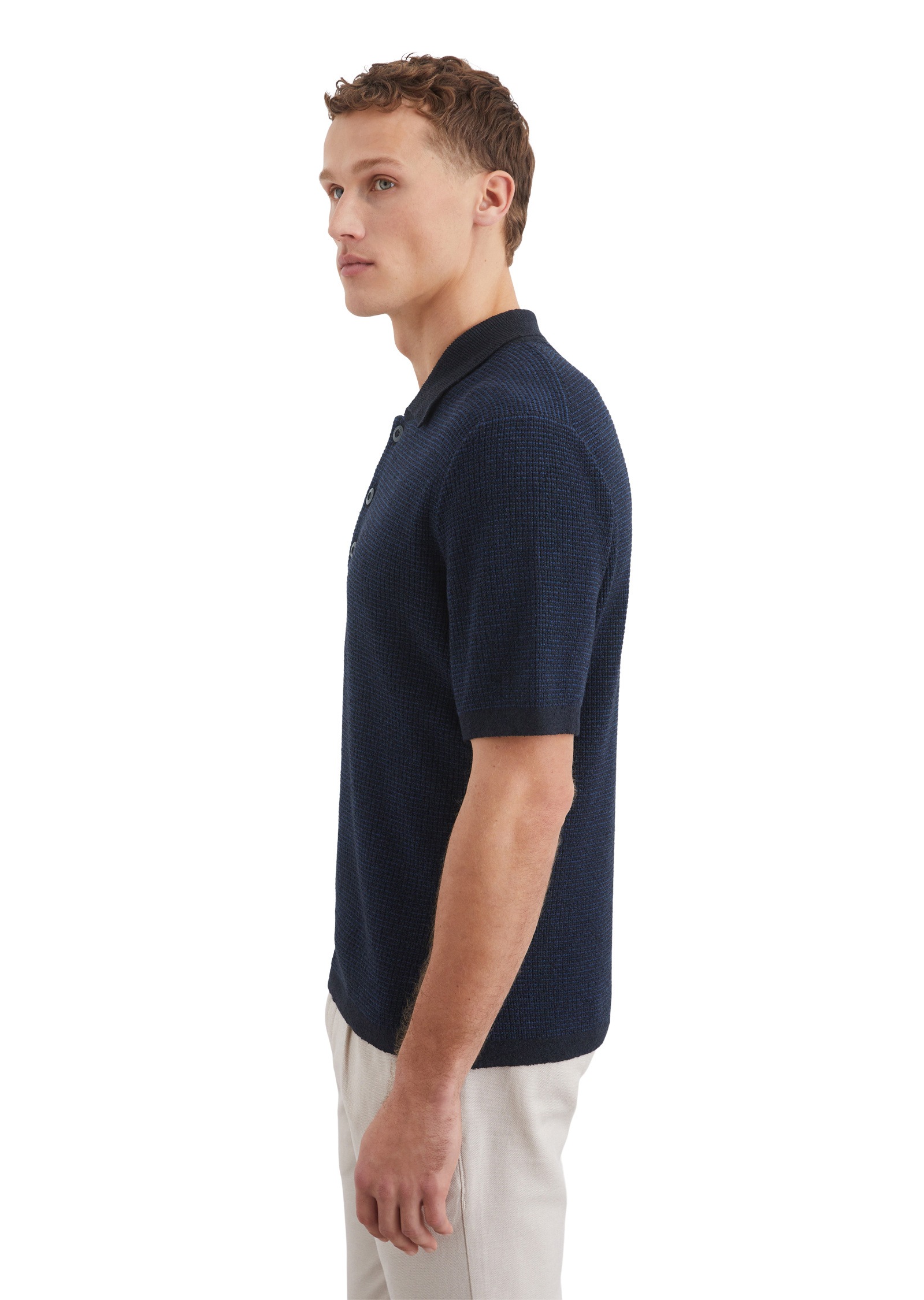 Marc O'Polo Kurzarmpullover »aus Bio-Baumwoll-Mix«
