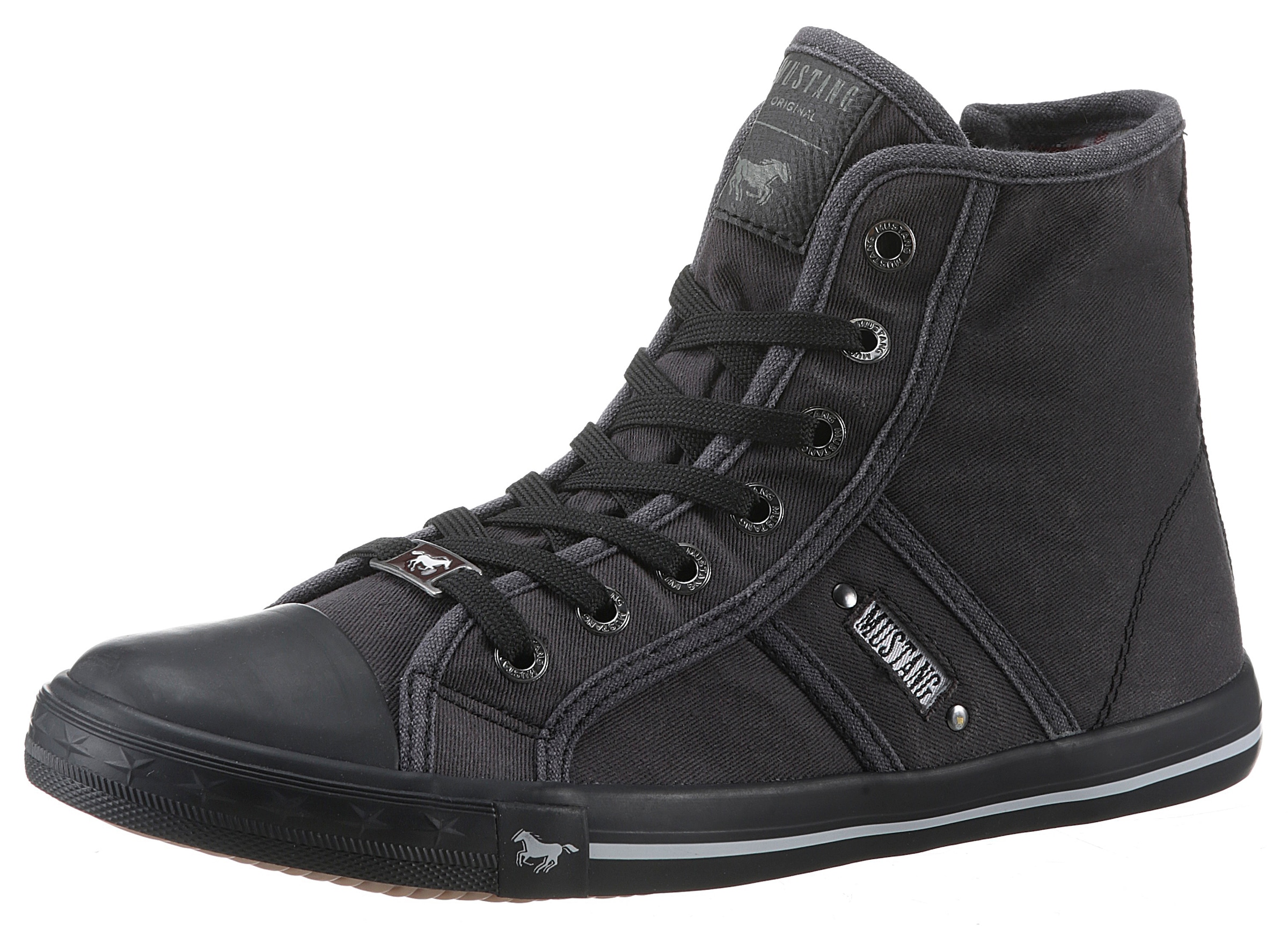 Mustang Shoes Sneaker, High Top-Sneaker, Schnürschuh mit Label in der Laufs günstig online kaufen