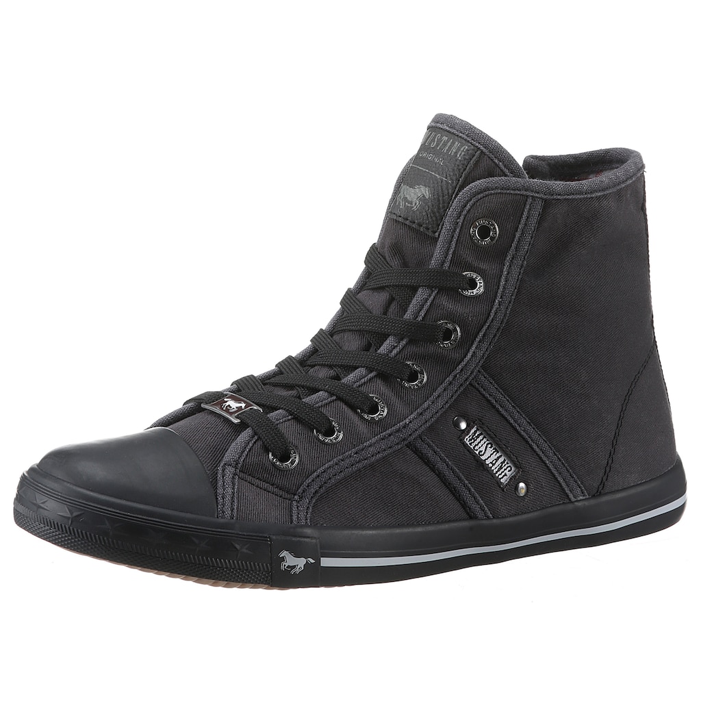 Mustang Shoes Sneaker »High-Top-Sneaker, Freizeitschuh«, High Top-Sneaker, Schnürschuh mit Label in der Laufsohle