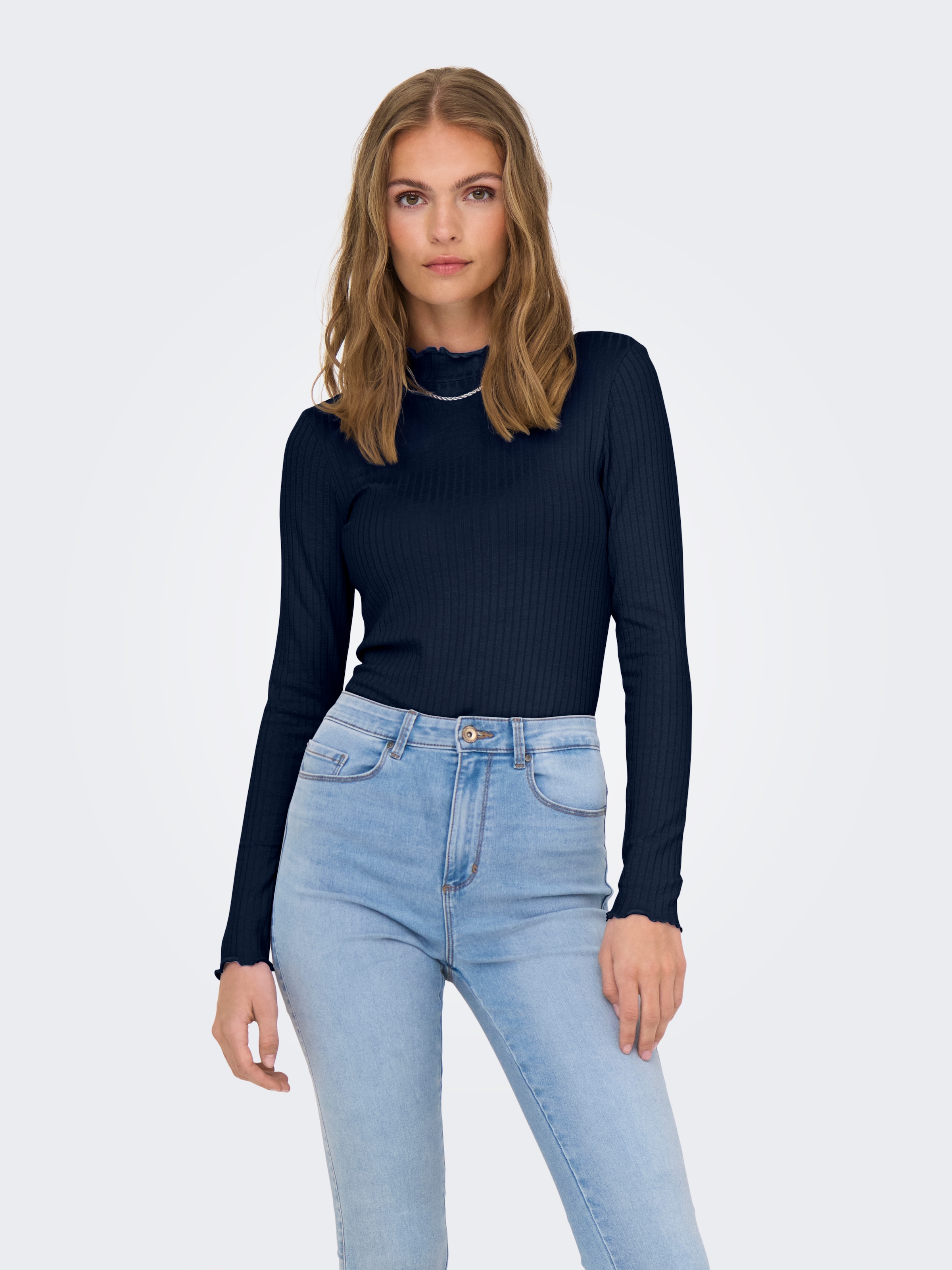 JDY Langarmbluse "JDYFRANSISKA L/S HIGHNECK TOP JRS NOOS" Viskosemischung, günstig online kaufen