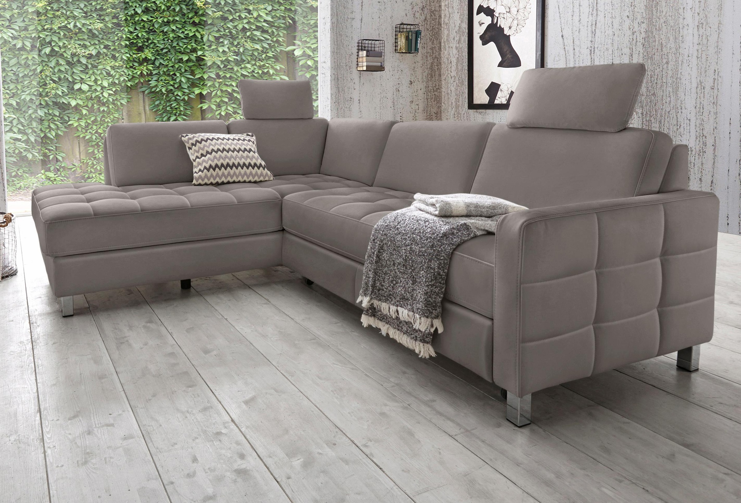 sit&more Ecksofa "Pablo L-Form" wahlweise mit Schlaffunktion