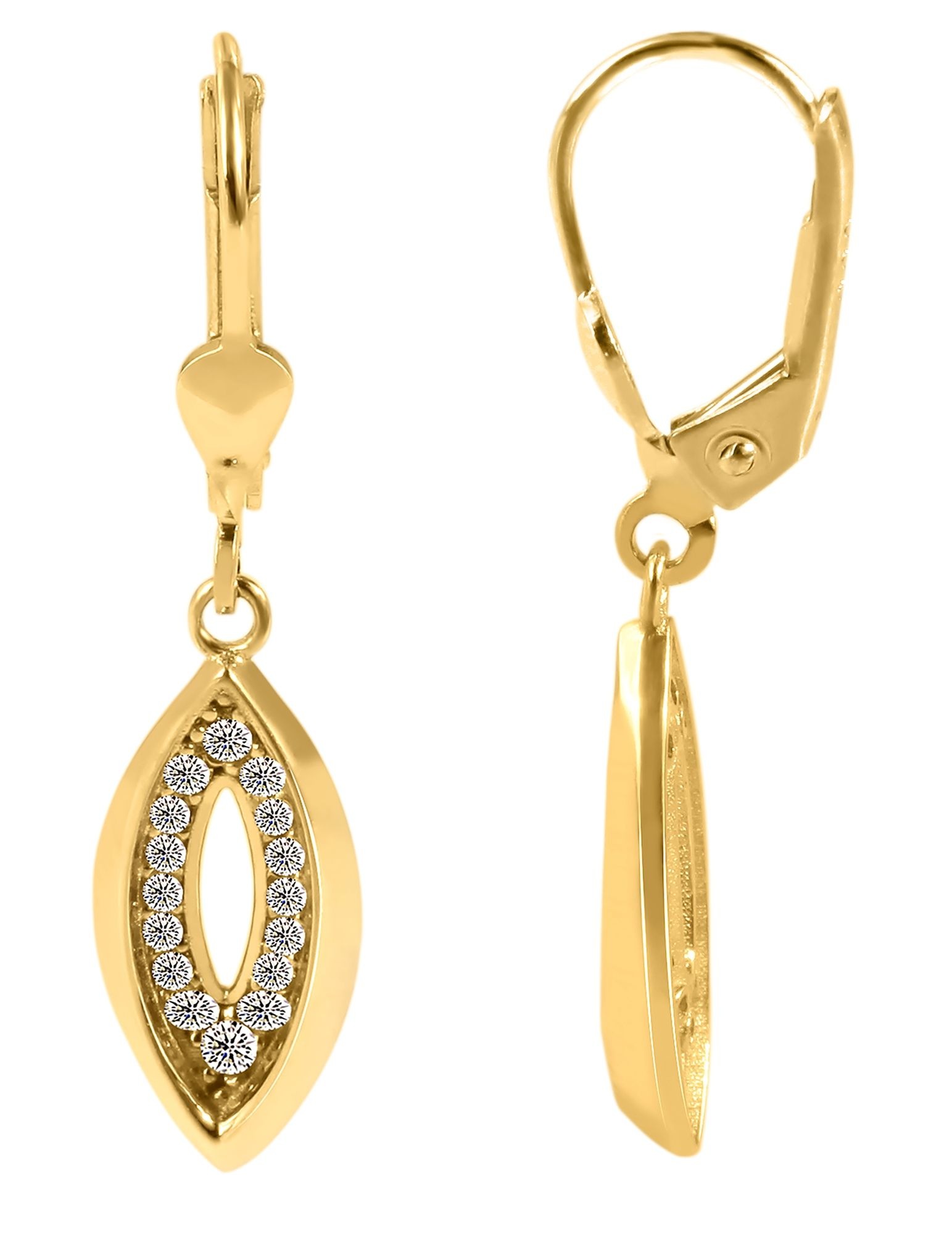 Adelia´s Paar Ohrhänger "Damen Ohrringe – Ohrhänger aus 375 Gold mit Zirkon günstig online kaufen