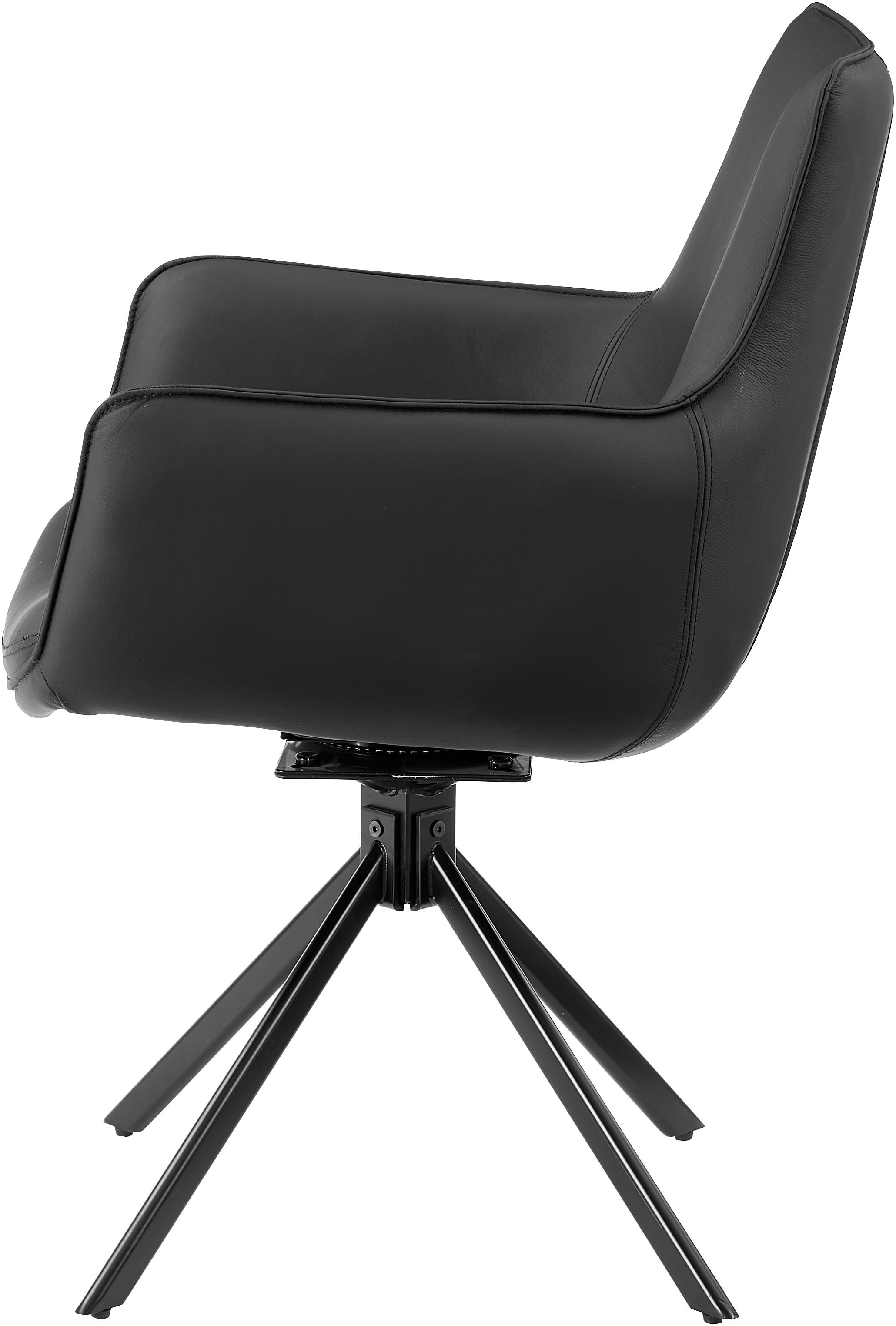 OTTO home Drehstuhl (Set) 2 Stk.Naturleder Bezug, 360° drehbares Gestell aus Eisen