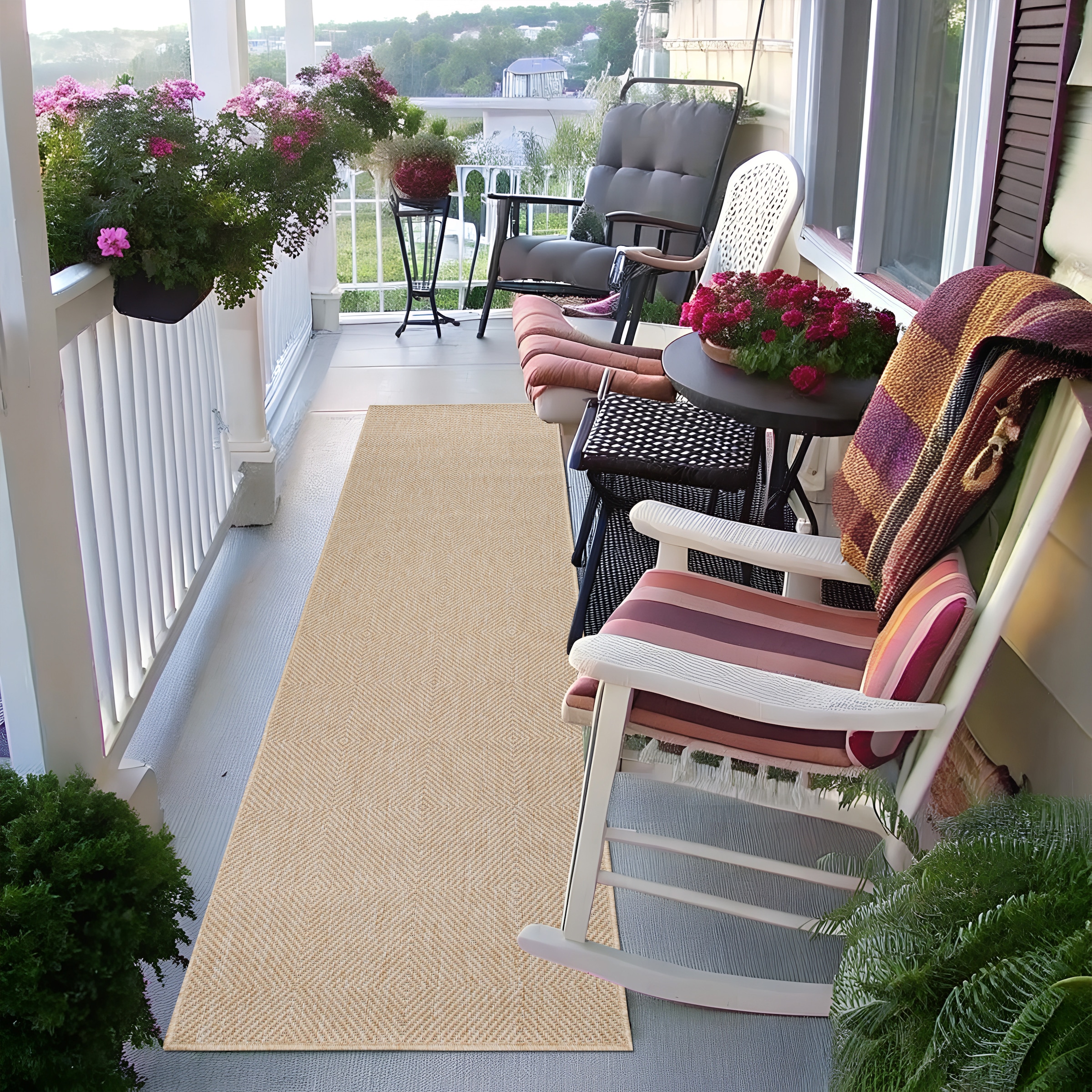 my home Teppich »Anna, auch als Läufer erhältlich«, rechteckig, 3 mm Höhe, In- und Outdoor geeignet, Sisal-Optik, Wetterfest & UV-beständig