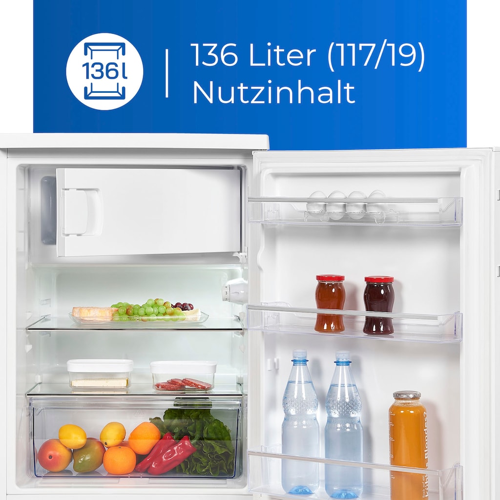 exquisit Kühlschrank, KS18-4-H-170E weiss, 85,0 cm hoch, 60,0 cm breit