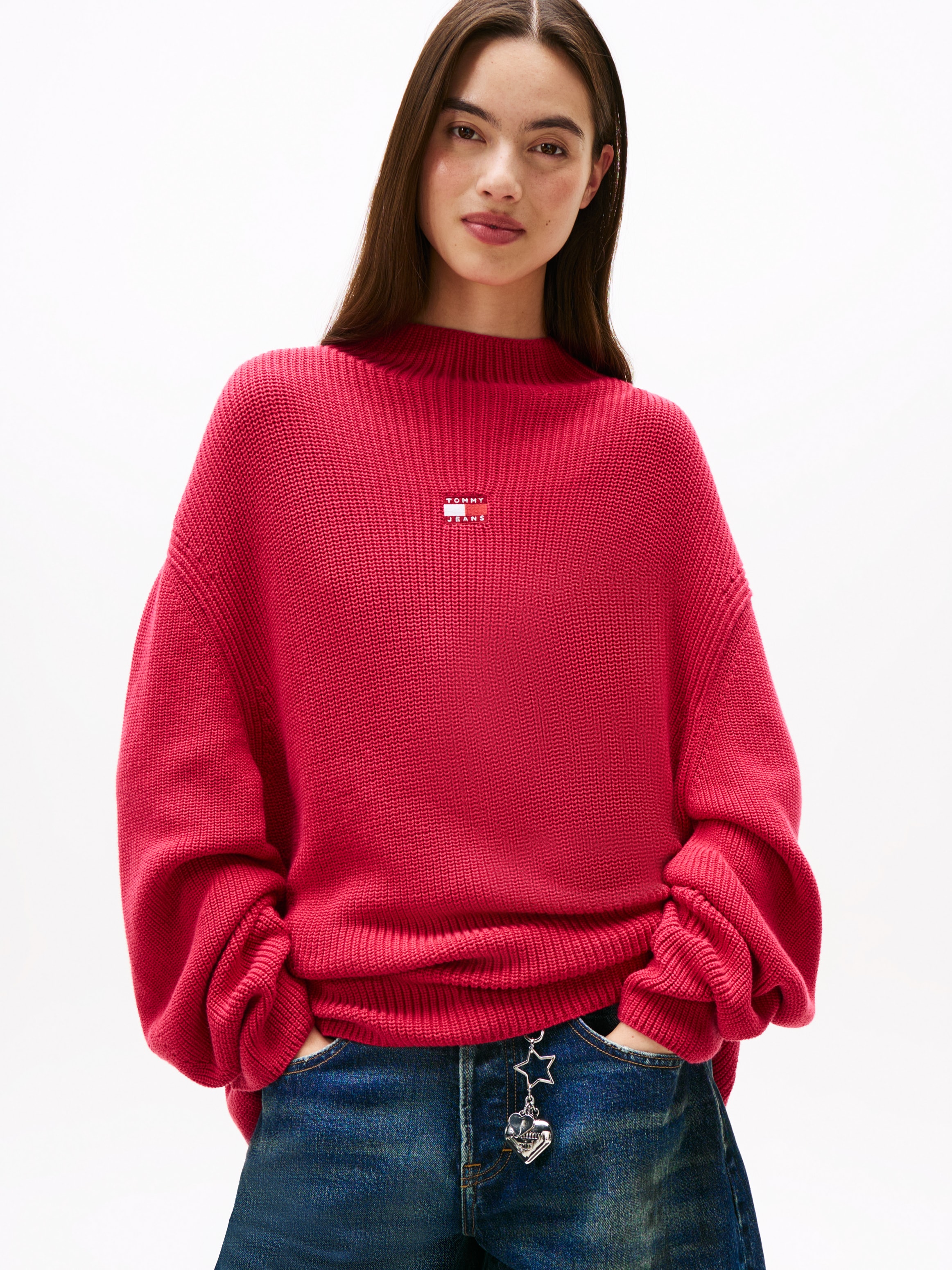 Tommy Jeans Stehkragenpullover "TJW MOCKNECK BADGE SWEATER" günstig online kaufen